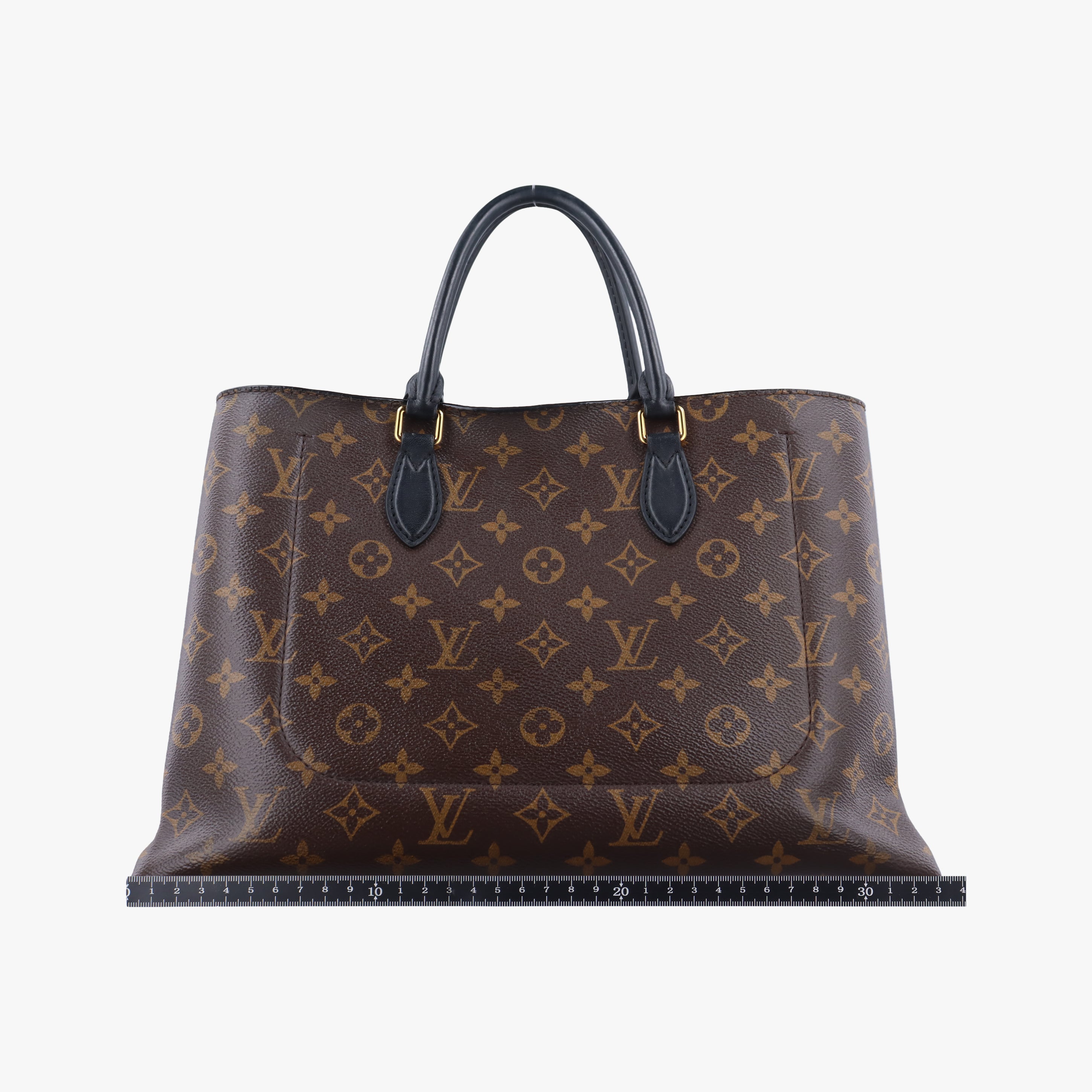 Pre-owned Louis Vuitton Flower Tote Brown Monogram canvas x calf leather M43550 shoulderbag | stylenewstar