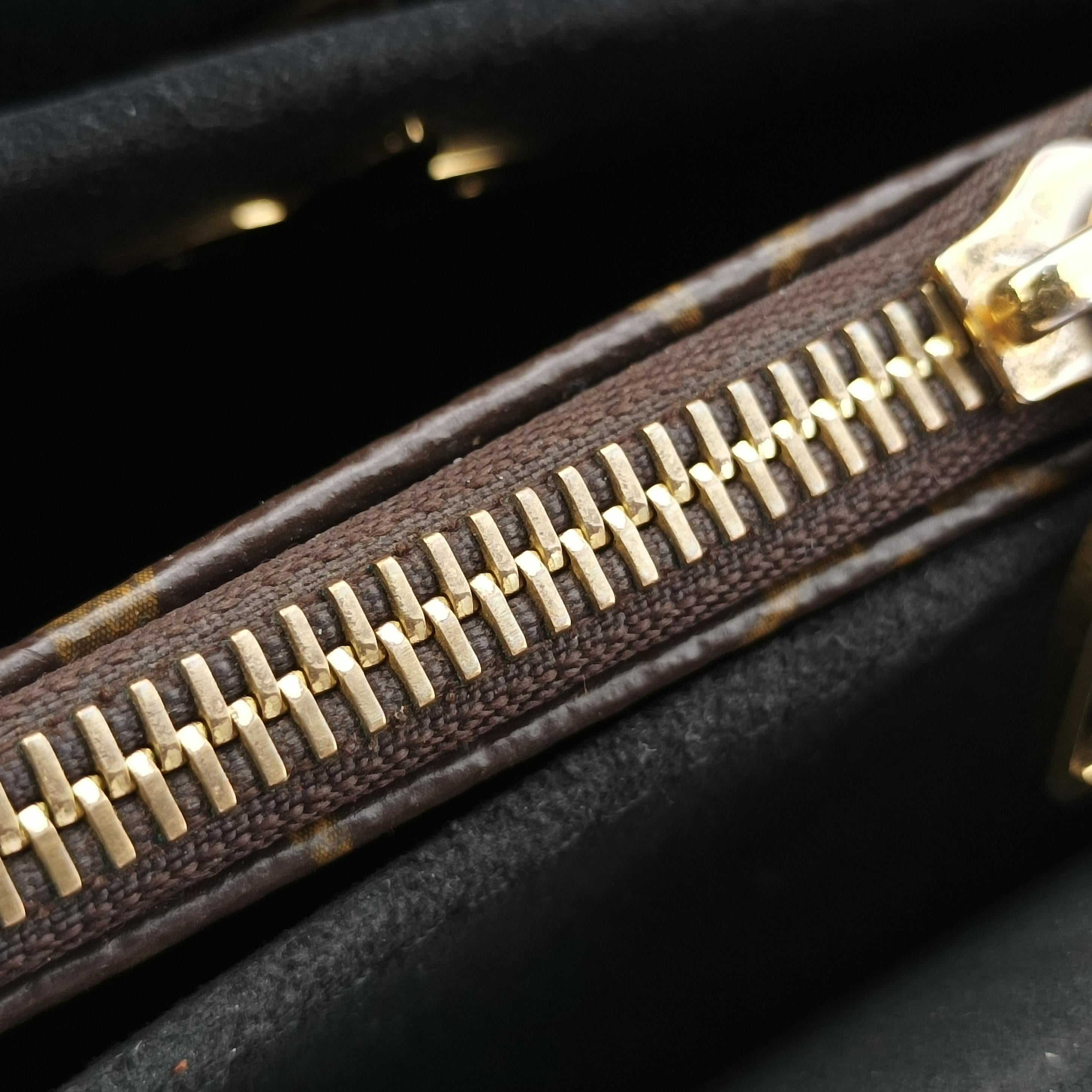 Pre-owned Louis Vuitton Flower Tote Brown Monogram canvas x calf leather M43550 shoulderbag | stylenewstar