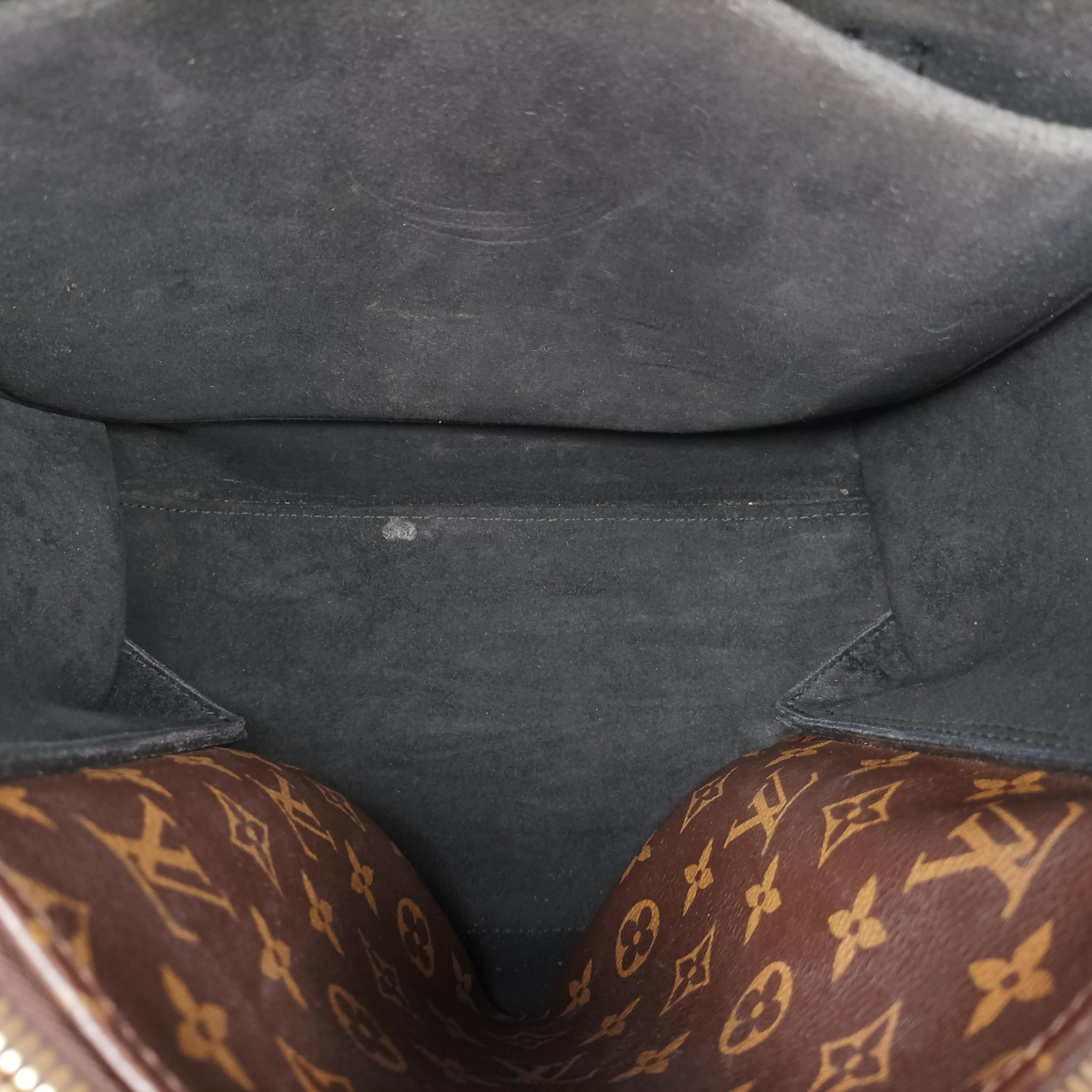 Pre-owned Louis Vuitton Flower Tote Brown Monogram canvas x calf leather M43550 shoulderbag | stylenewstar