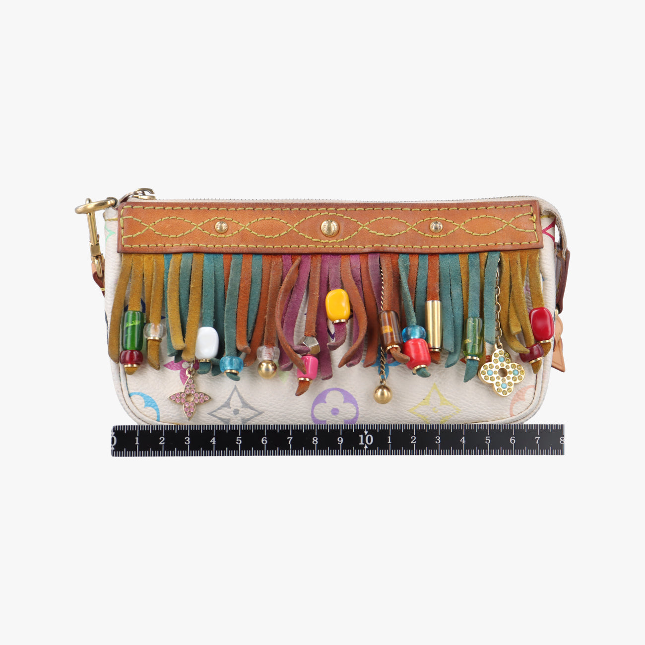 Fringe Pochette Accessories white Monogram Multicolor M40109 Lot number unknown