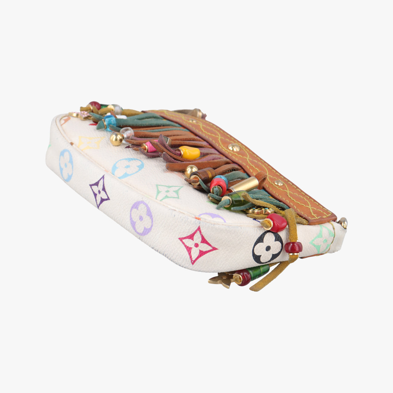 Fringe Pochette Accessories white Monogram Multicolor M40109 Lot number unknown