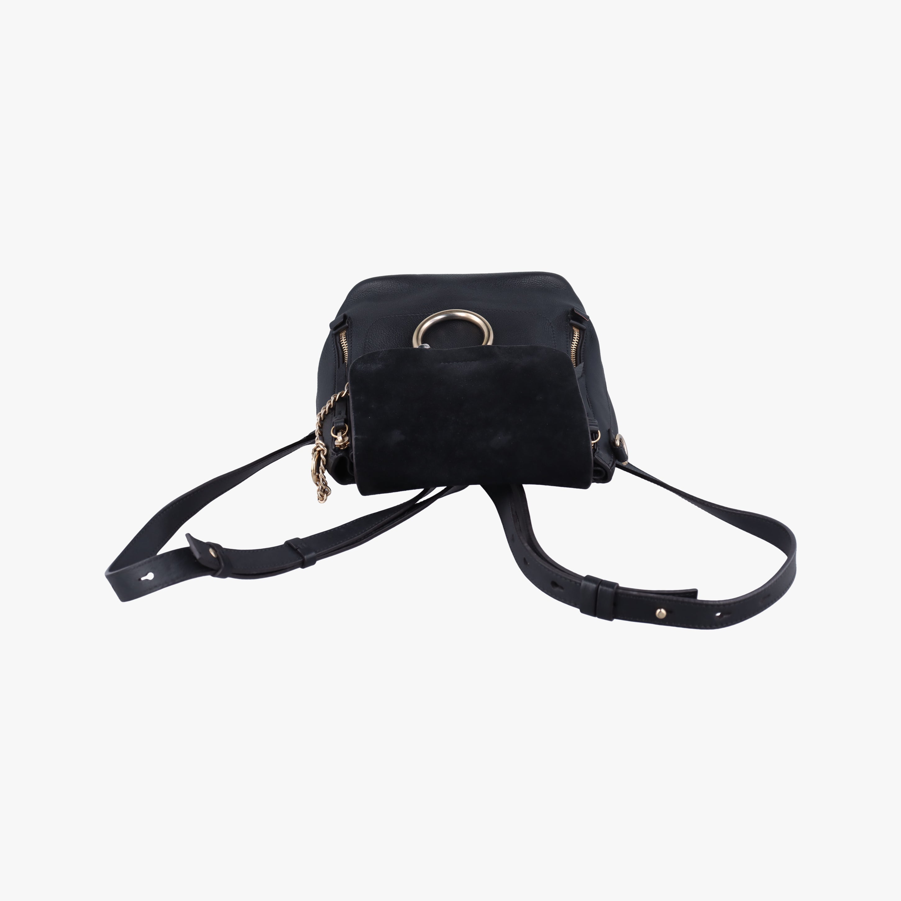 Pre-owned Chloe FAYE Black Leather × suede  backpack/rucksack | stylenewstar