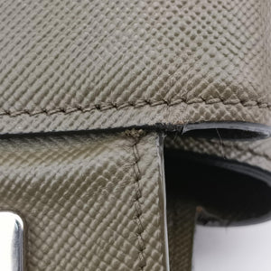 Pre-owned Prada Double Cuir Green SAFFIANO Leather BN2761 handbag | stylenewstar