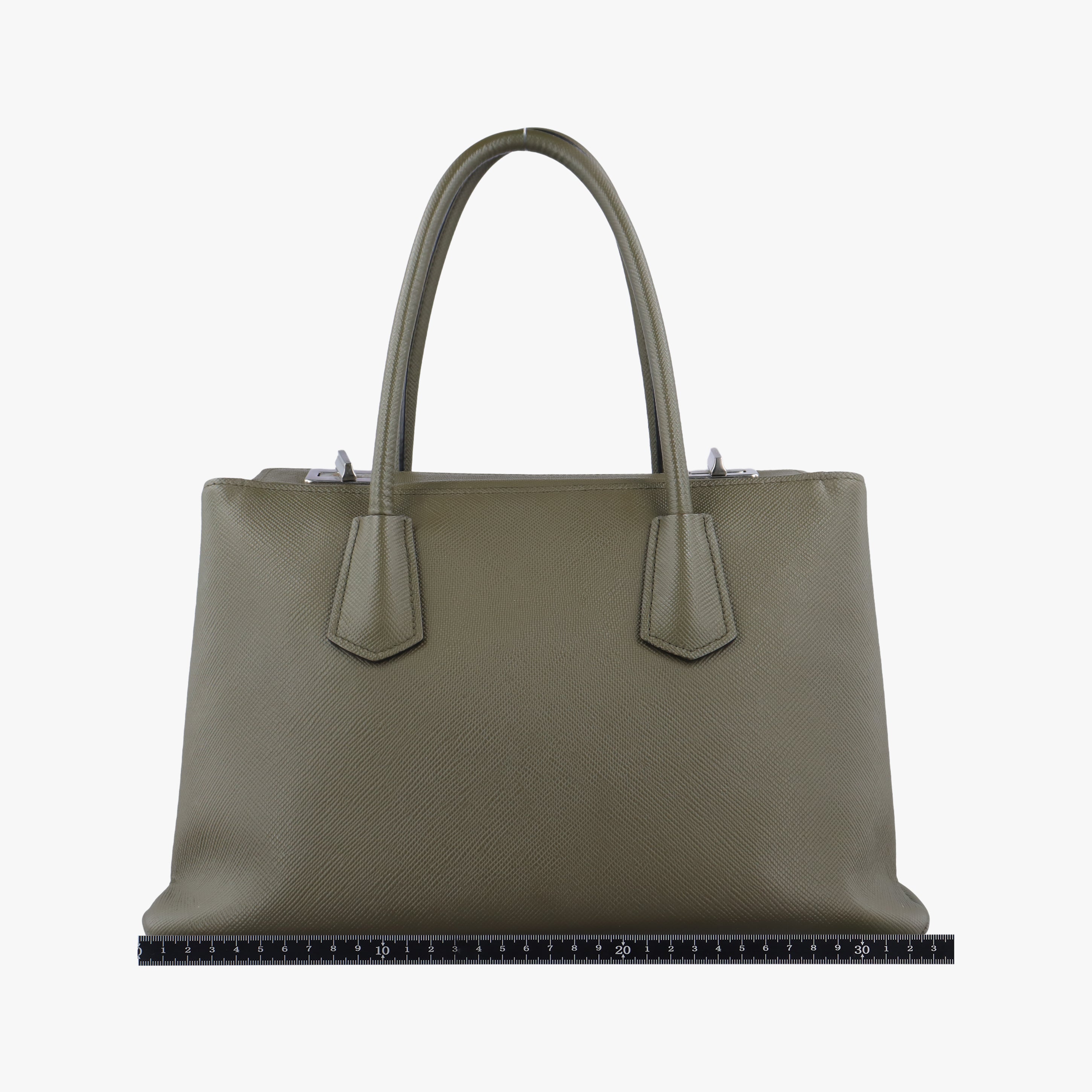 Pre-owned Prada Double Cuir Green SAFFIANO Leather BN2761 handbag | stylenewstar