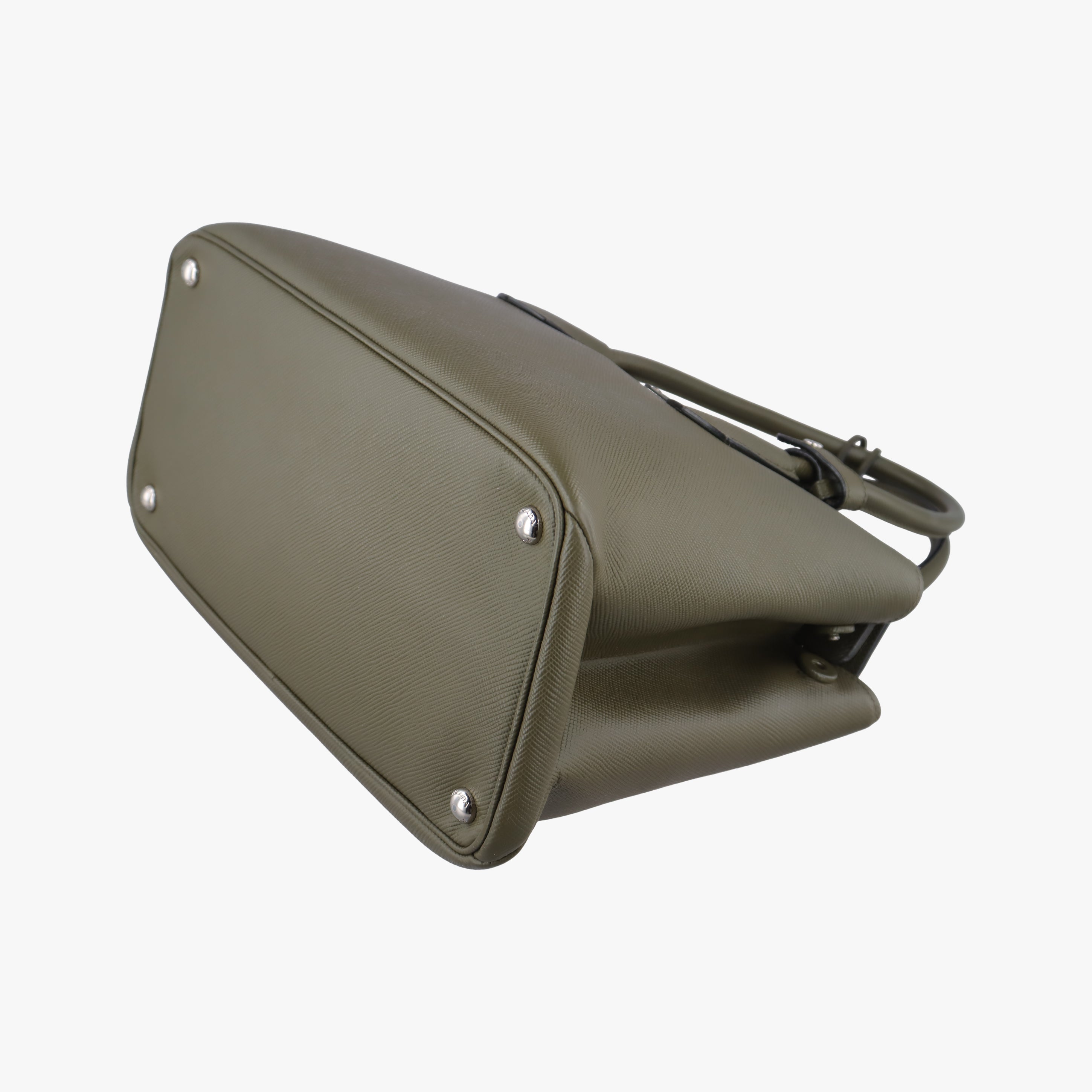 Pre-owned Prada Double Cuir Green SAFFIANO Leather BN2761 handbag | stylenewstar