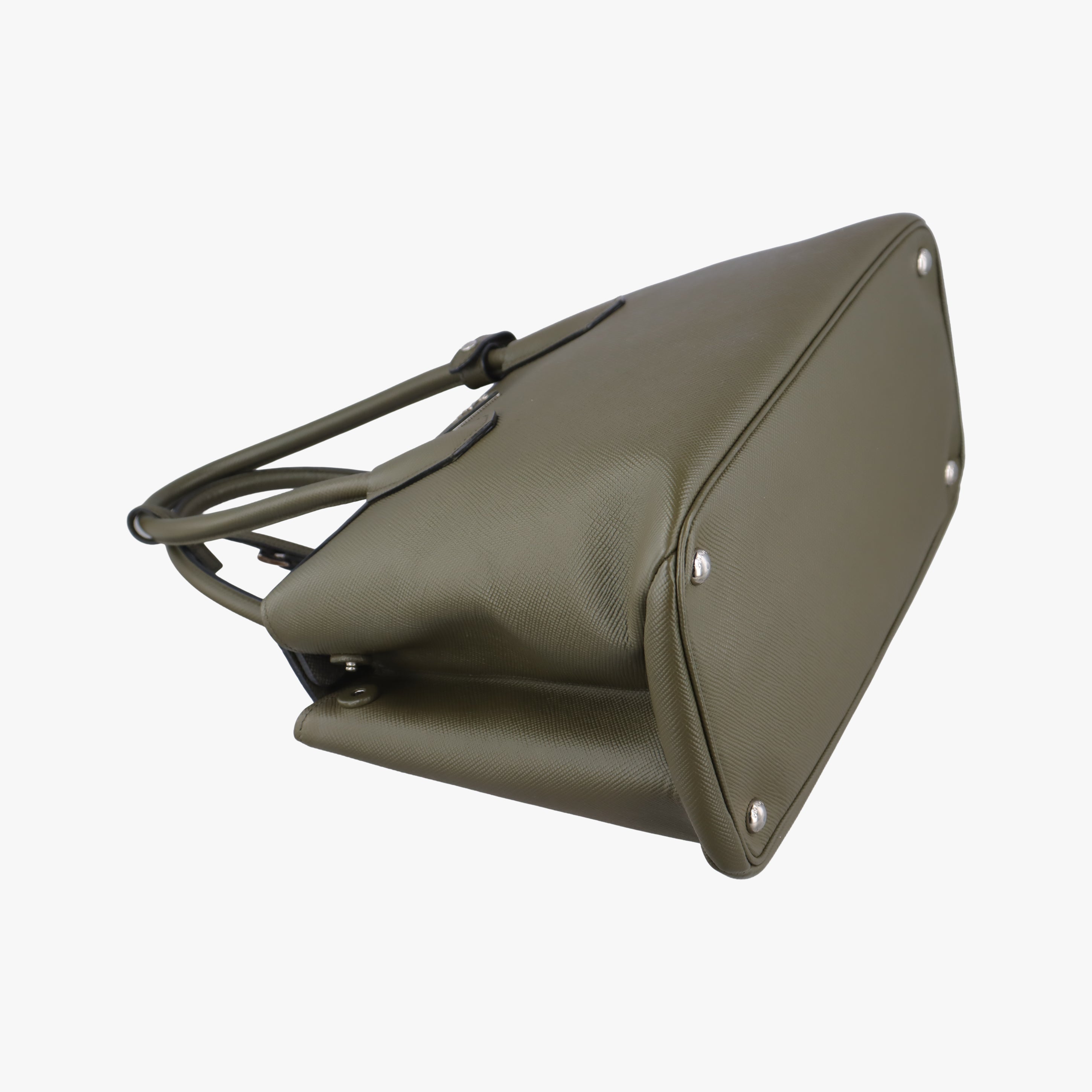 Pre-owned Prada Double Cuir Green SAFFIANO Leather BN2761 handbag | stylenewstar