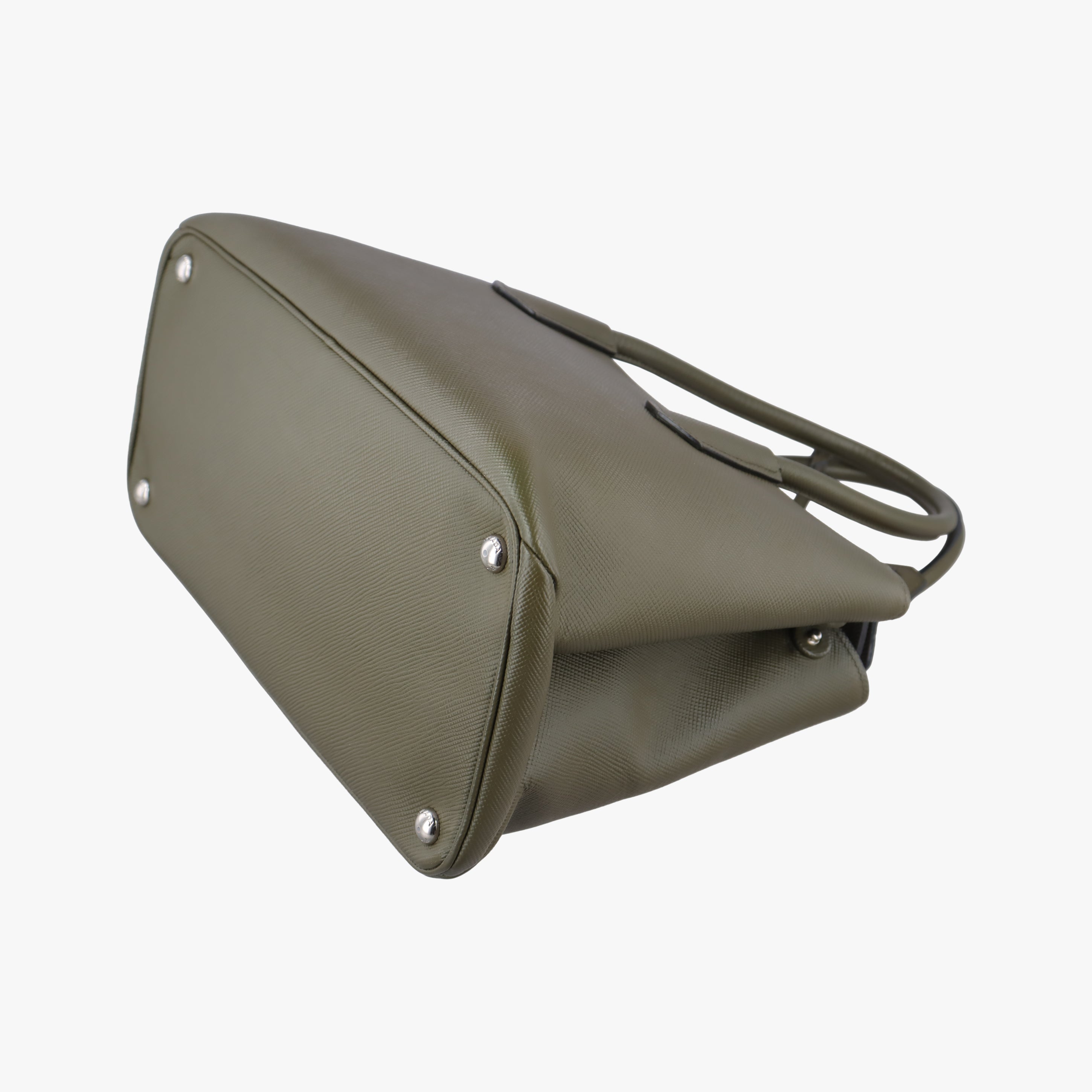 Pre-owned Prada Double Cuir Green SAFFIANO Leather BN2761 handbag | stylenewstar