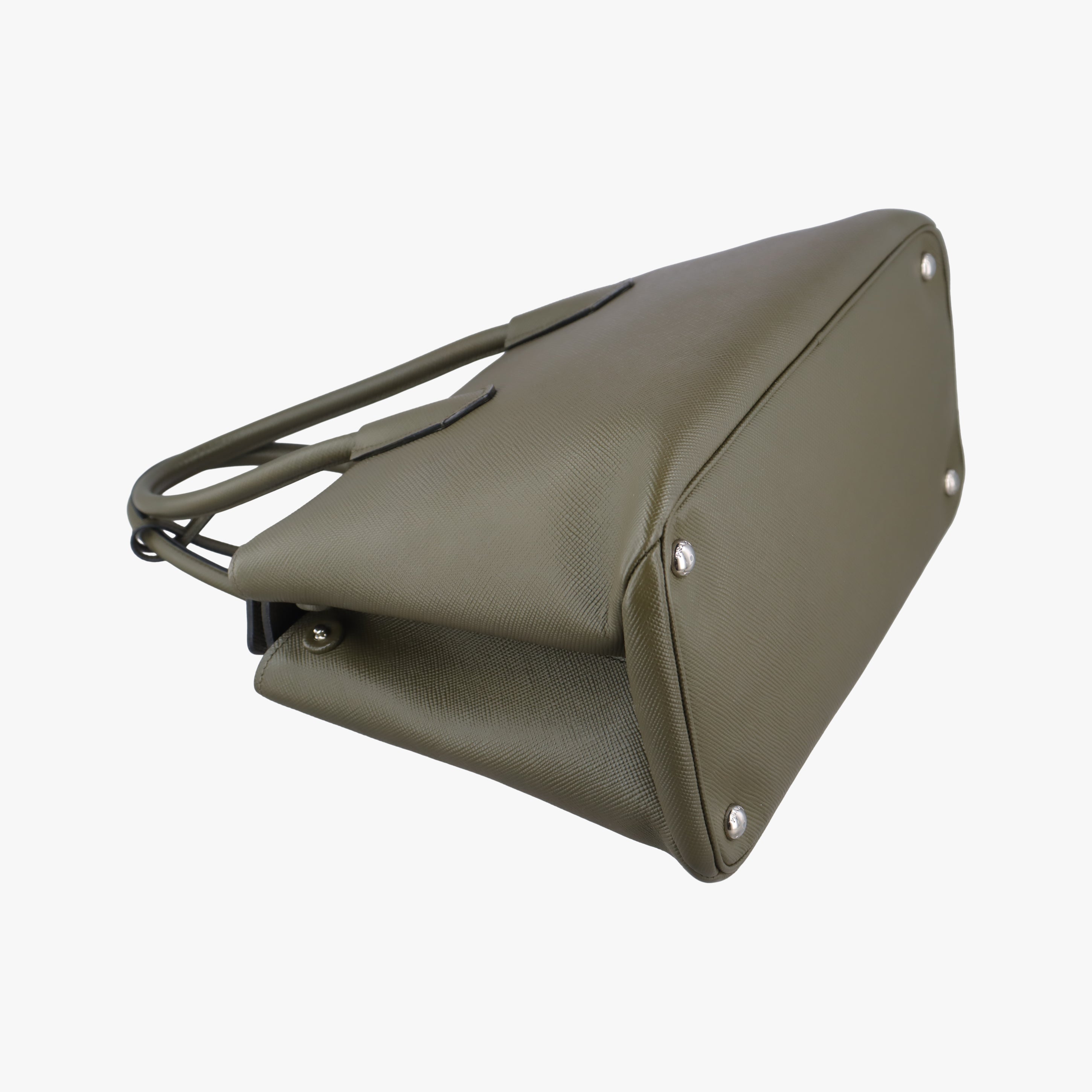 Pre-owned Prada Double Cuir Green SAFFIANO Leather BN2761 handbag | stylenewstar