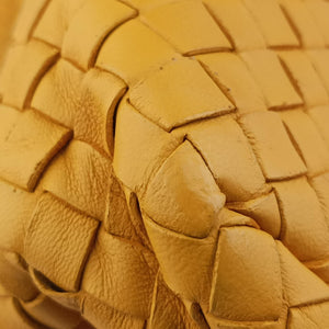 Pre-owned Bottega Veneta Intrecciato Yellow lambskin  handbag | stylenewstar