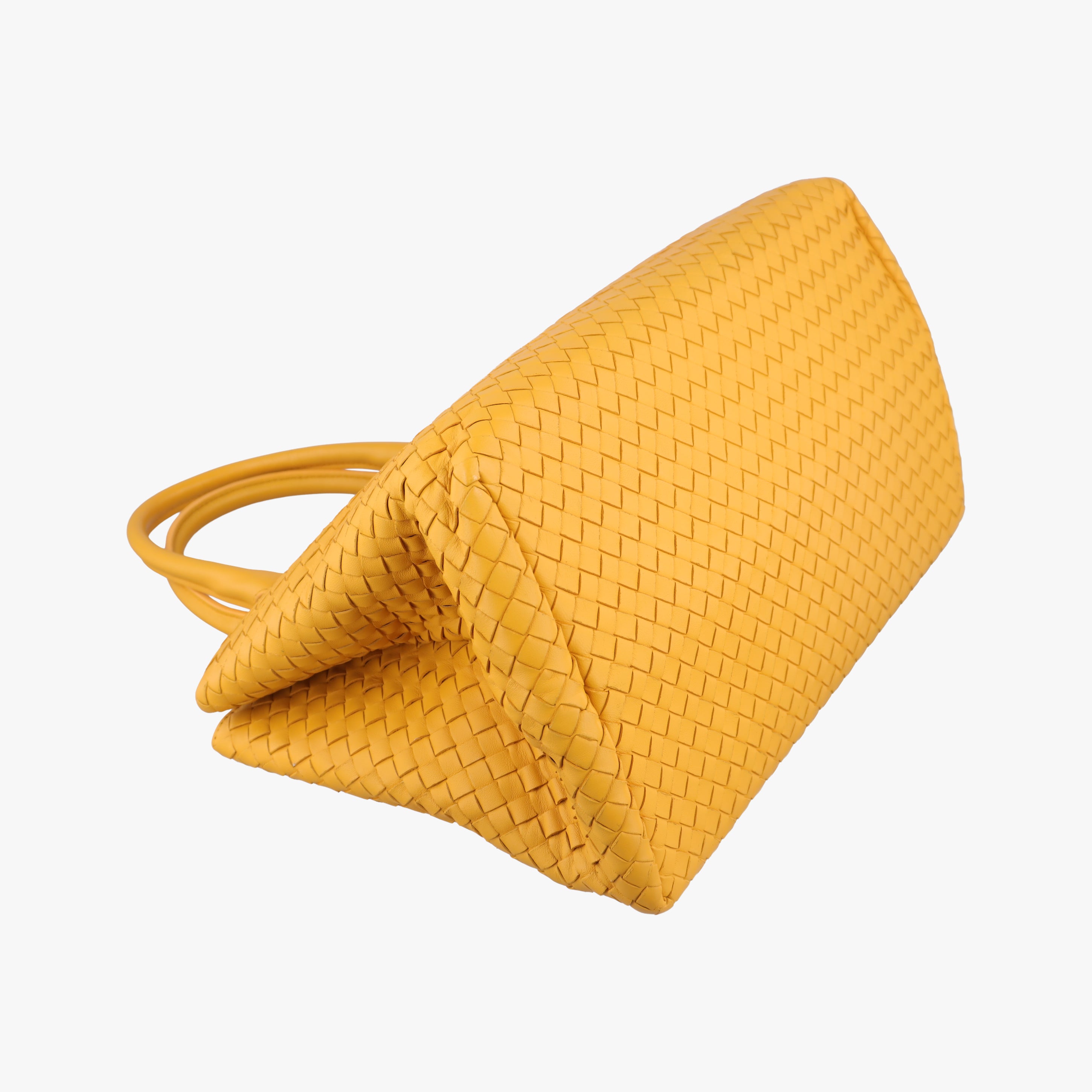 Pre-owned Bottega Veneta Intrecciato Yellow lambskin  handbag | stylenewstar