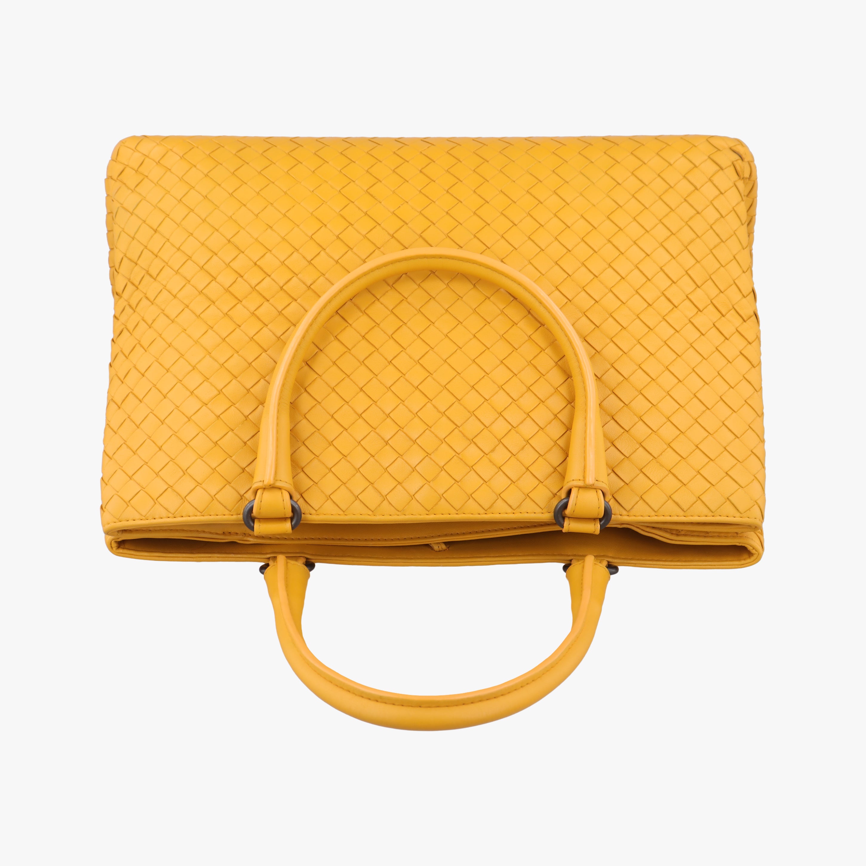 Pre-owned Bottega Veneta Intrecciato Yellow lambskin  handbag | stylenewstar