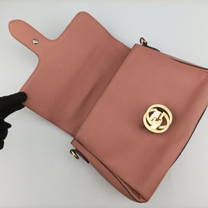 Pre-owned Gucci Interlocking G Pink Leather 510302 shoulderbag | stylenewstar