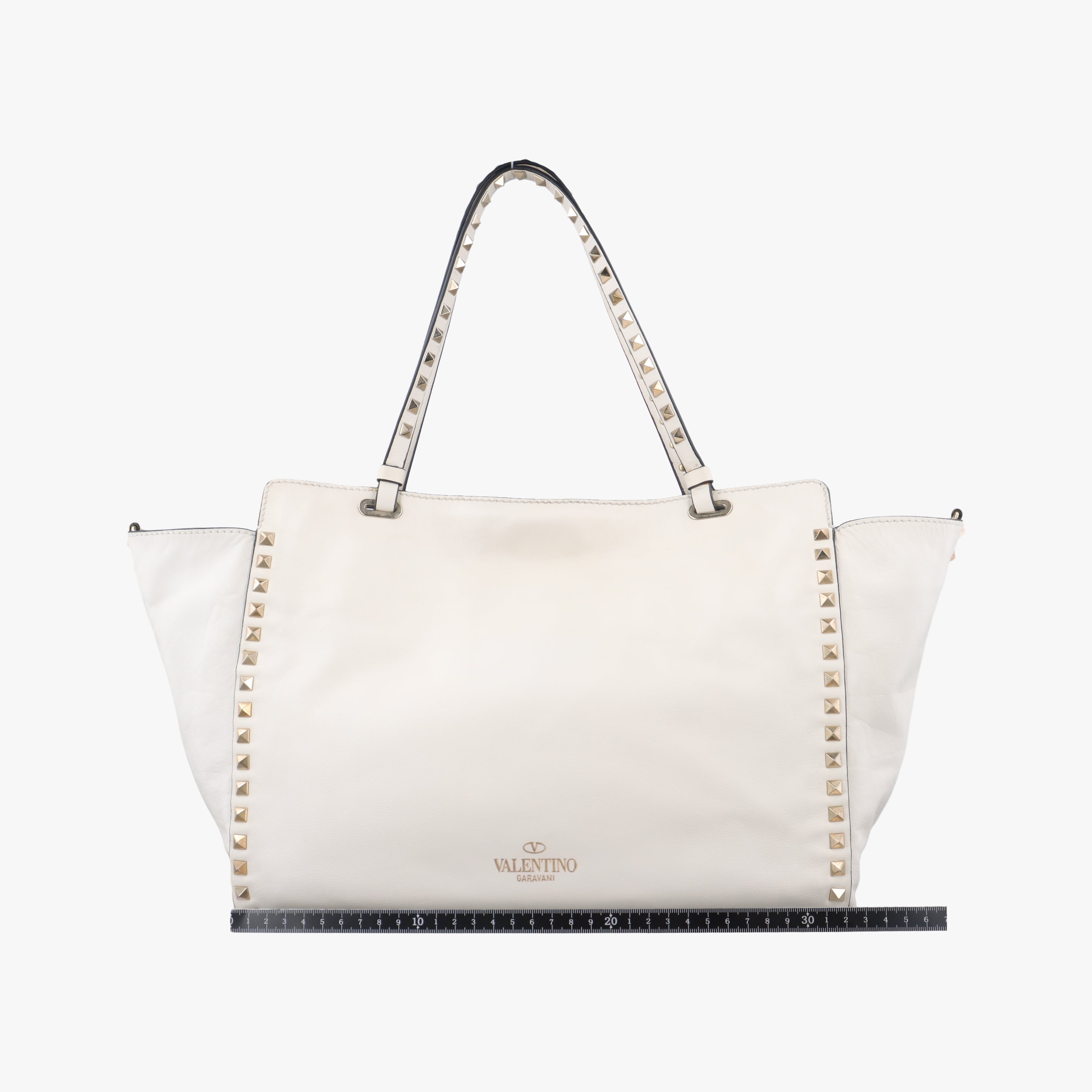 Pre-owned Valentino Rockstuds White Leather  shoulderbag | stylenewstar
