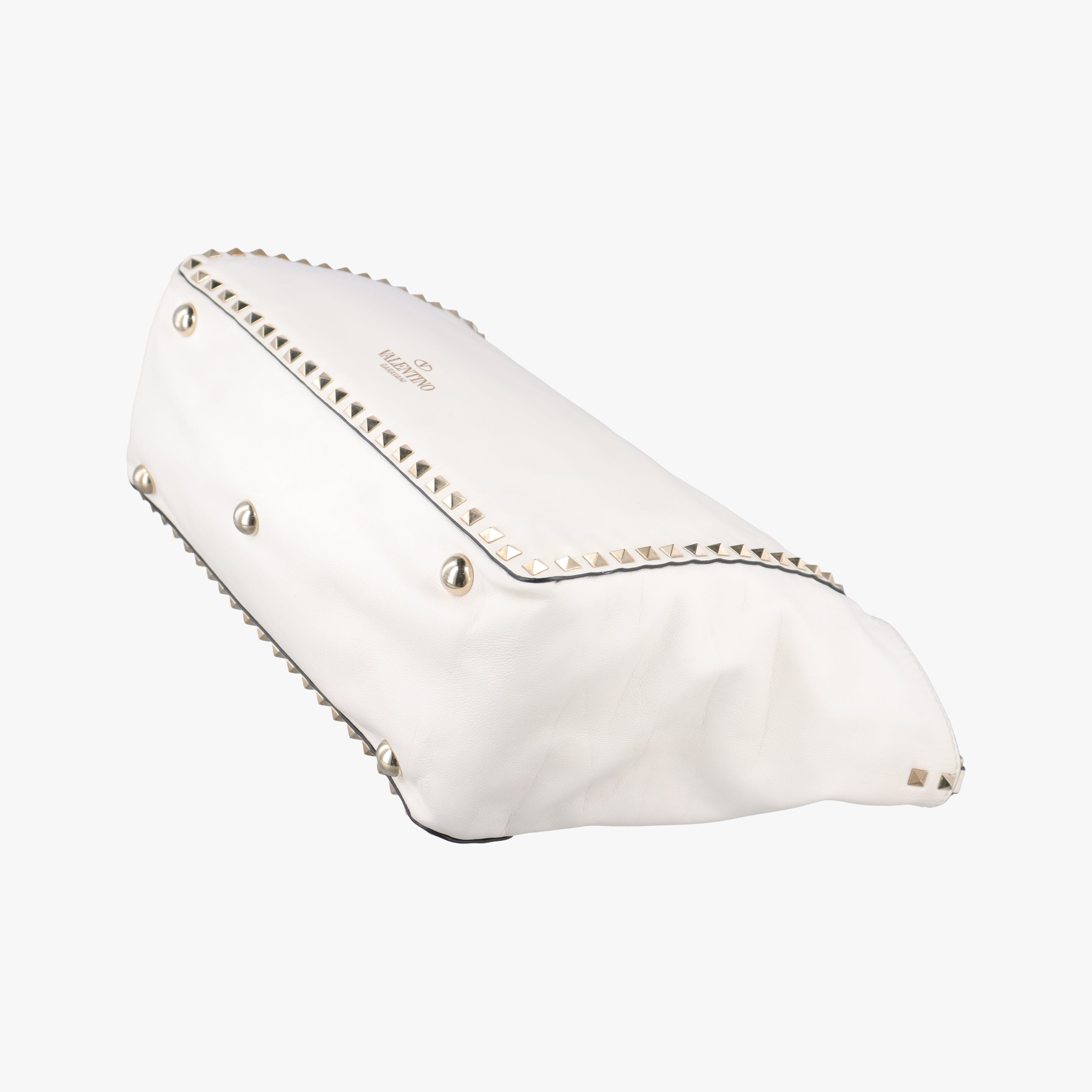 Pre-owned Valentino Rockstuds White Leather  shoulderbag | stylenewstar