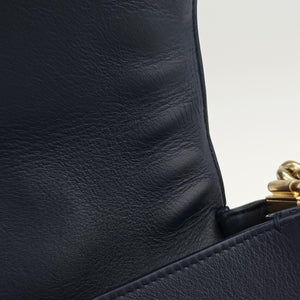 Vintage Chanel BOY CHANEL Navy Leather A90183 shoulderbag | stylenewstar