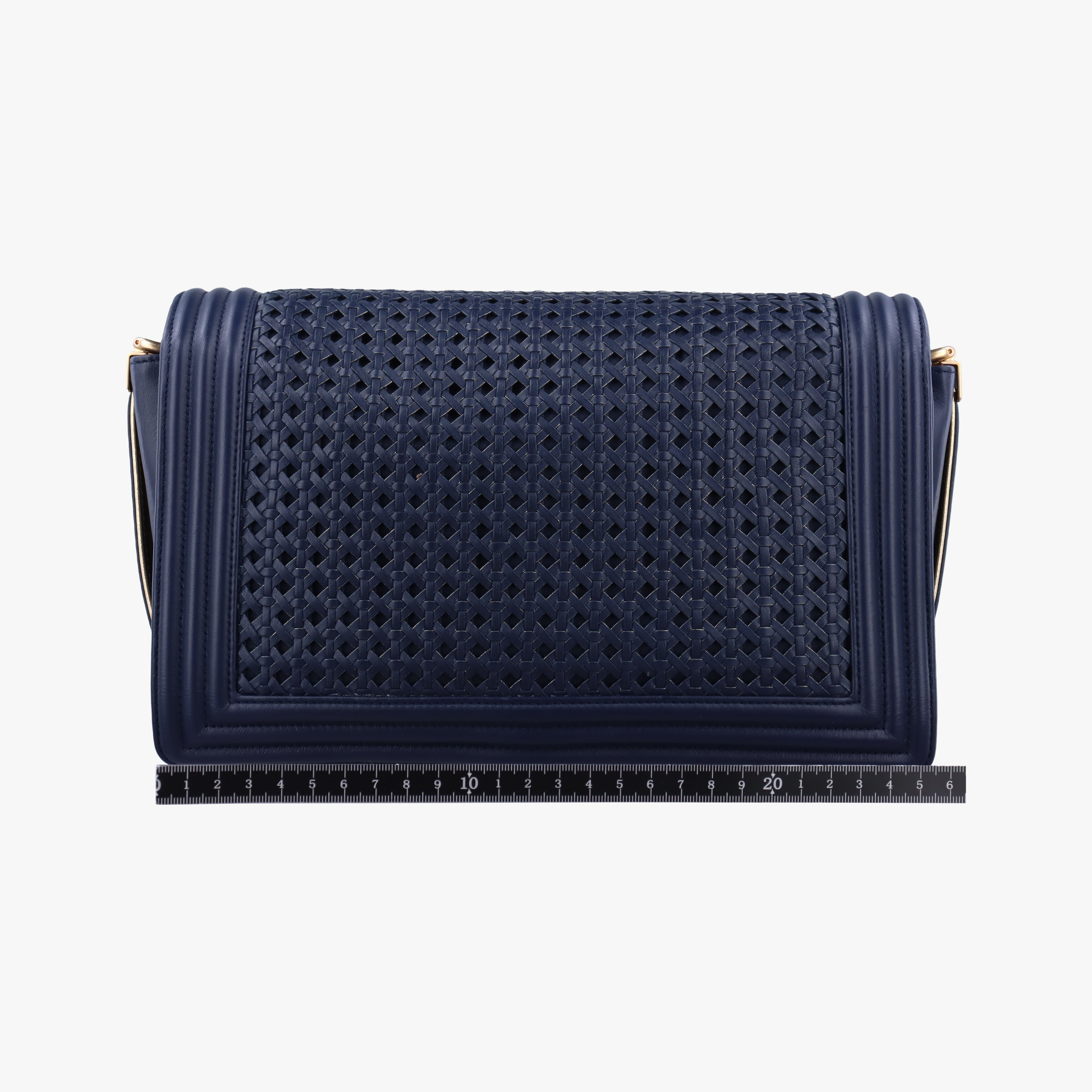 Vintage Chanel BOY CHANEL Navy Leather A90183 shoulderbag | stylenewstar