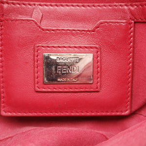 Pre-owned Fendi BAGUETTE Burgundy Leather x snakeskin 8BR600 shoulderbag | stylenewstar