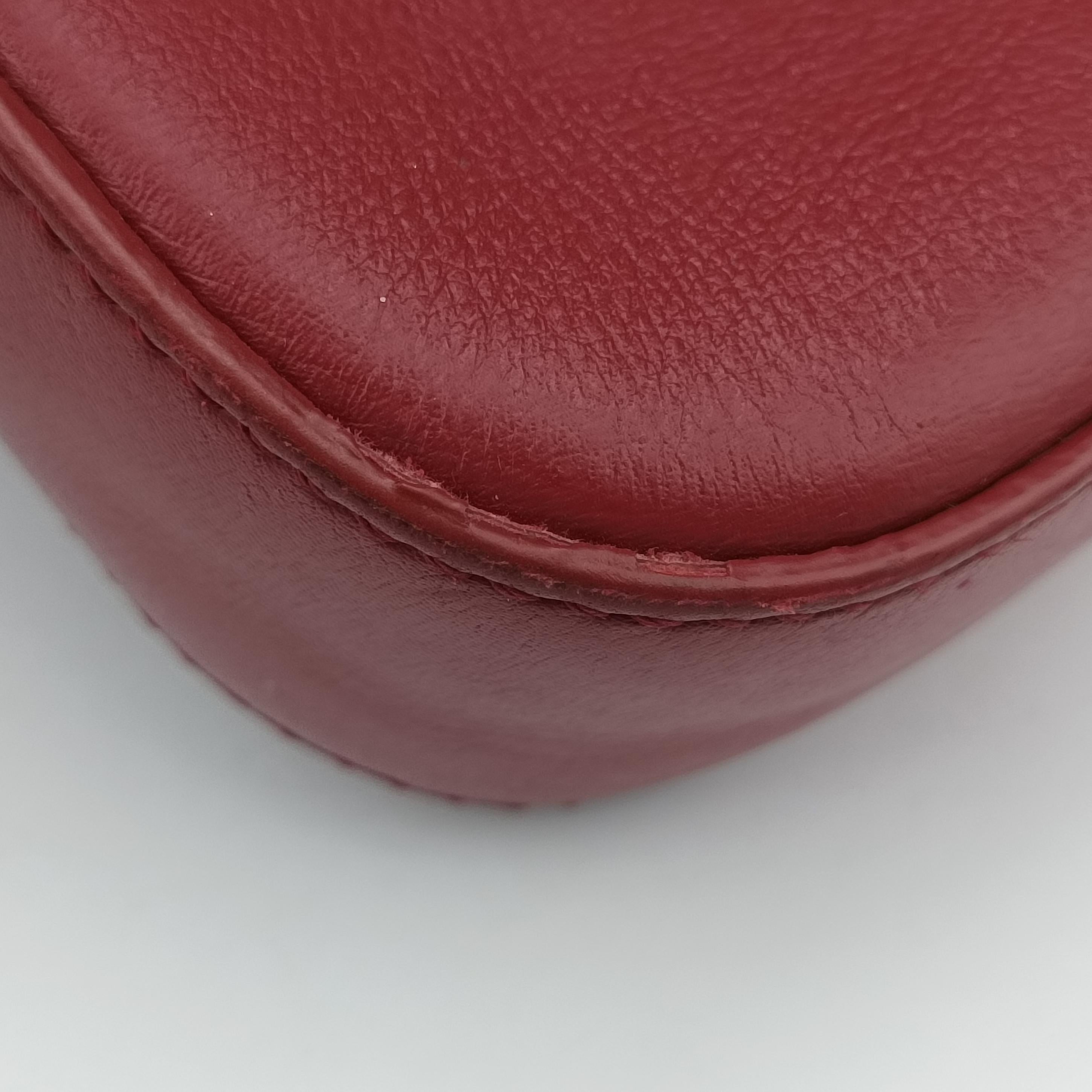 Pre-owned Fendi BAGUETTE Burgundy Leather x snakeskin 8BR600 shoulderbag | stylenewstar