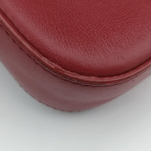 Pre-owned Fendi BAGUETTE Burgundy Leather x snakeskin 8BR600 shoulderbag | stylenewstar