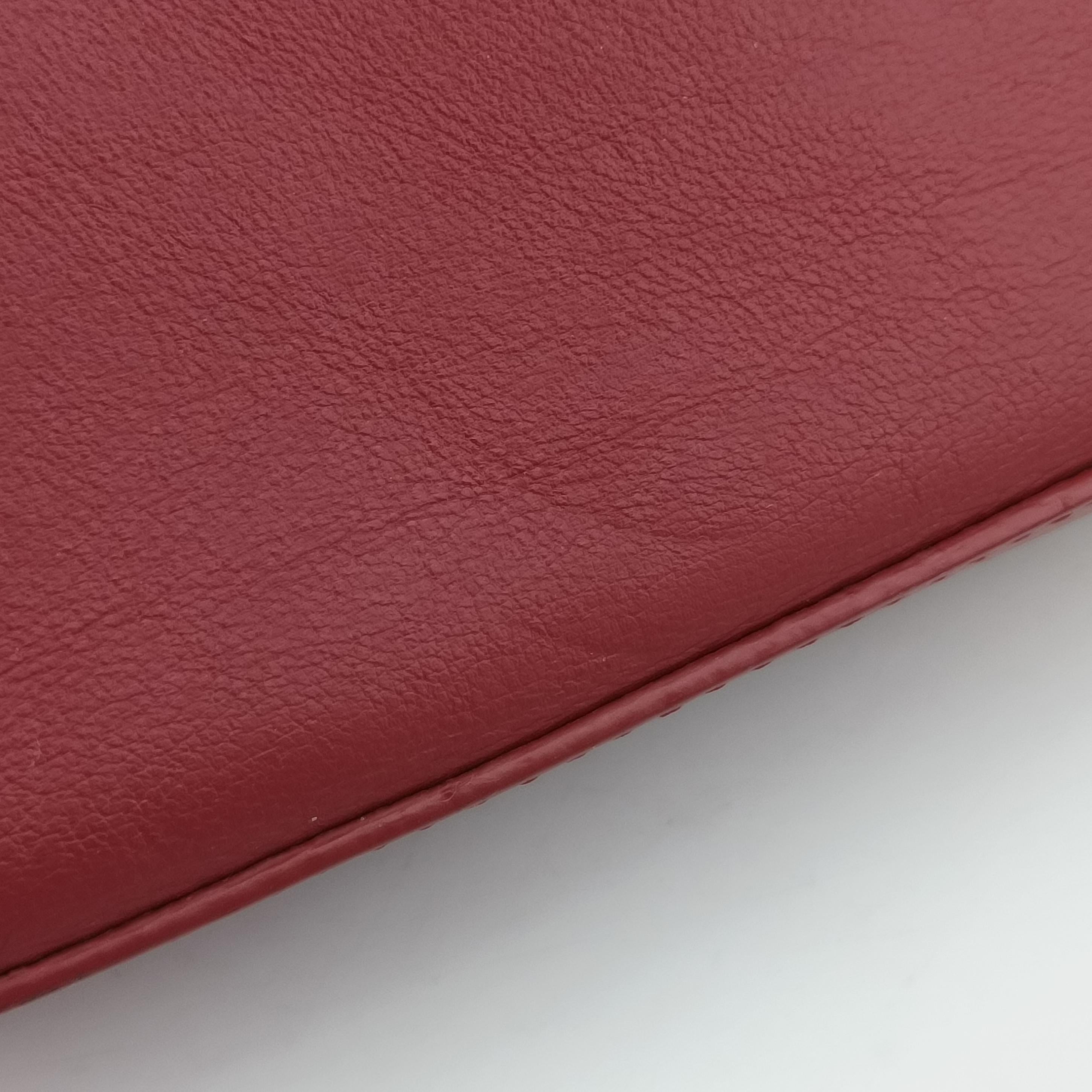 Pre-owned Fendi BAGUETTE Burgundy Leather x snakeskin 8BR600 shoulderbag | stylenewstar