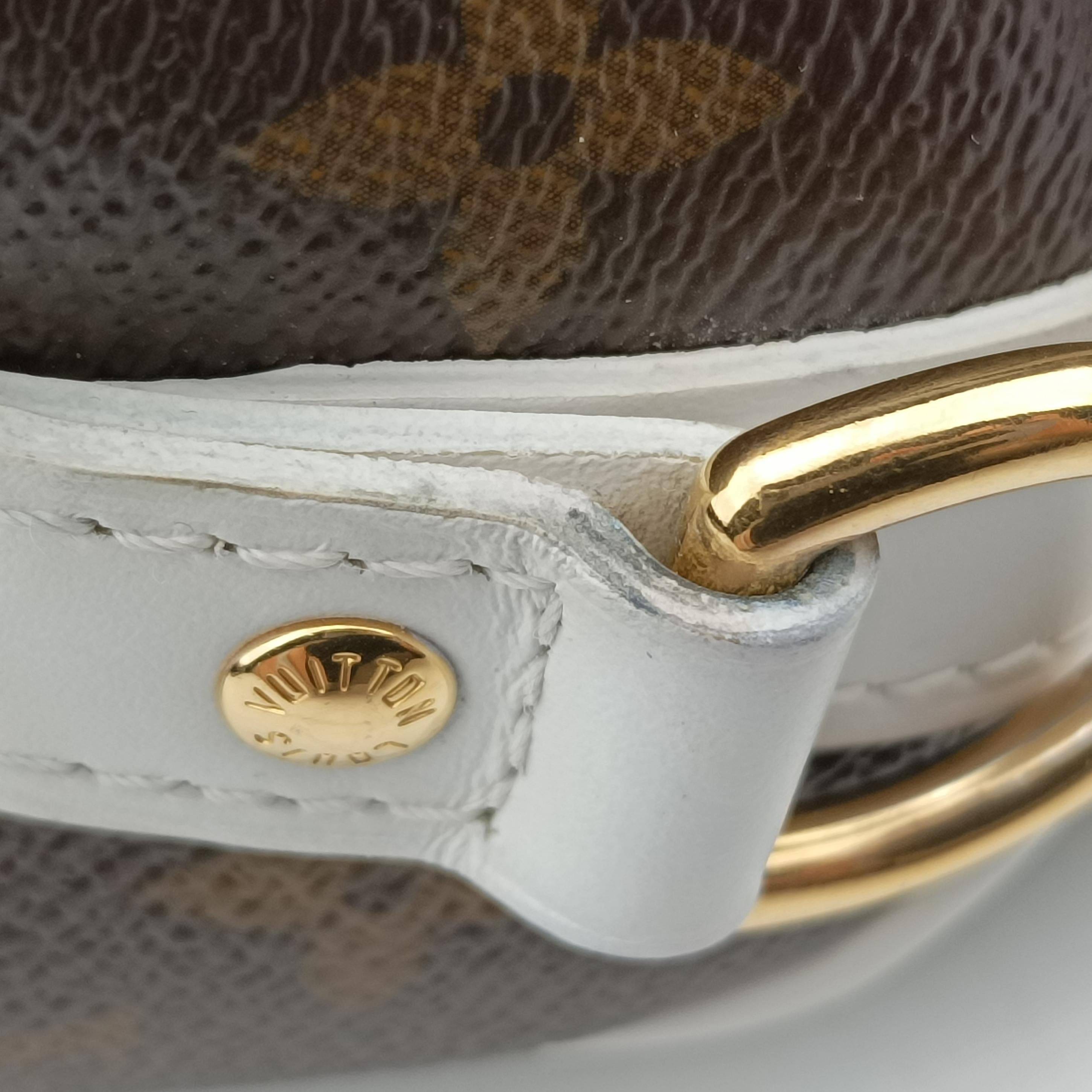 Pre-owned Louis Vuitton Speedy  Bandoulière 25 brown×white Monogram Canvas×calf leather M20754 shoulderbag | stylenewstar