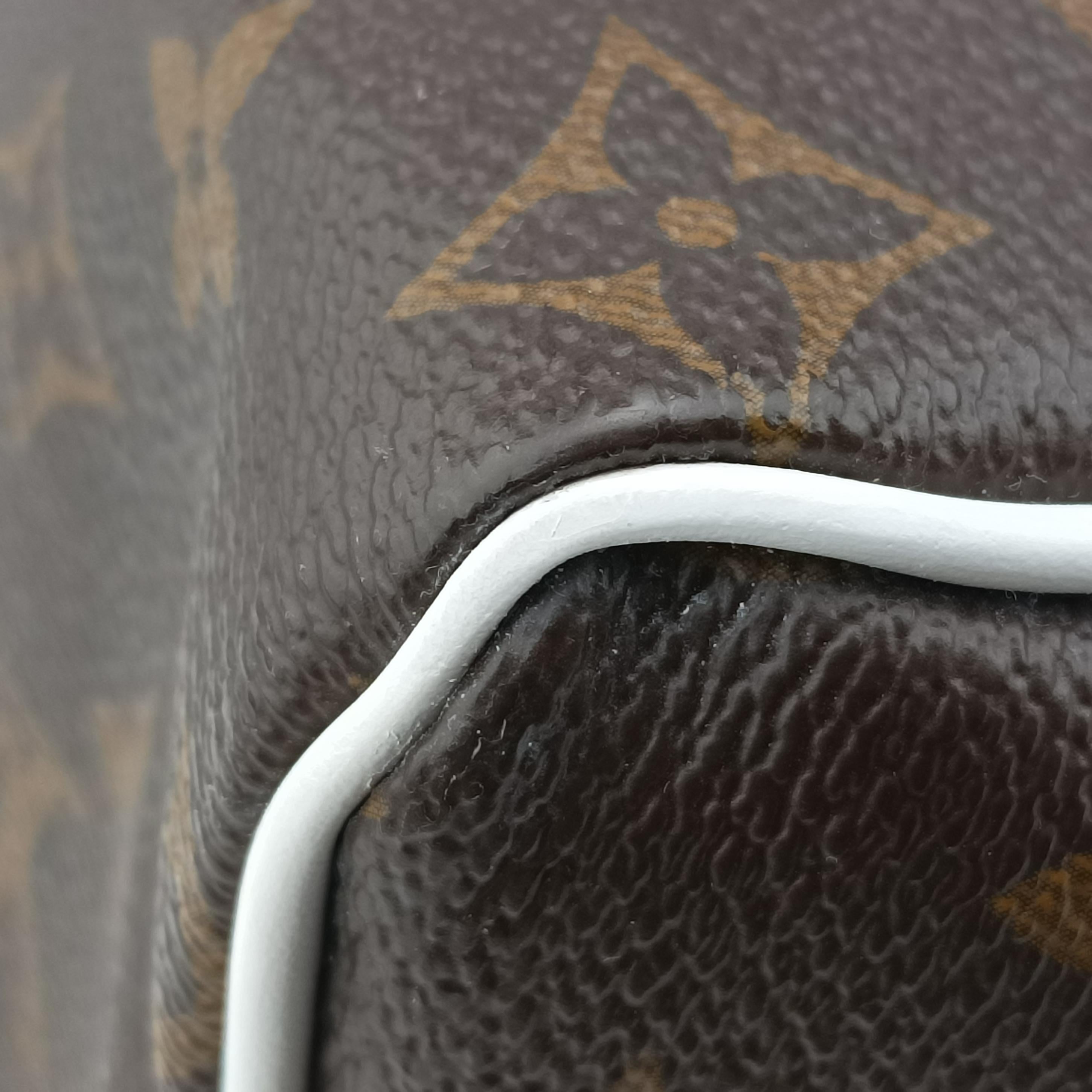 Pre-owned Louis Vuitton Speedy  Bandoulière 25 brown×white Monogram Canvas×calf leather M20754 shoulderbag | stylenewstar