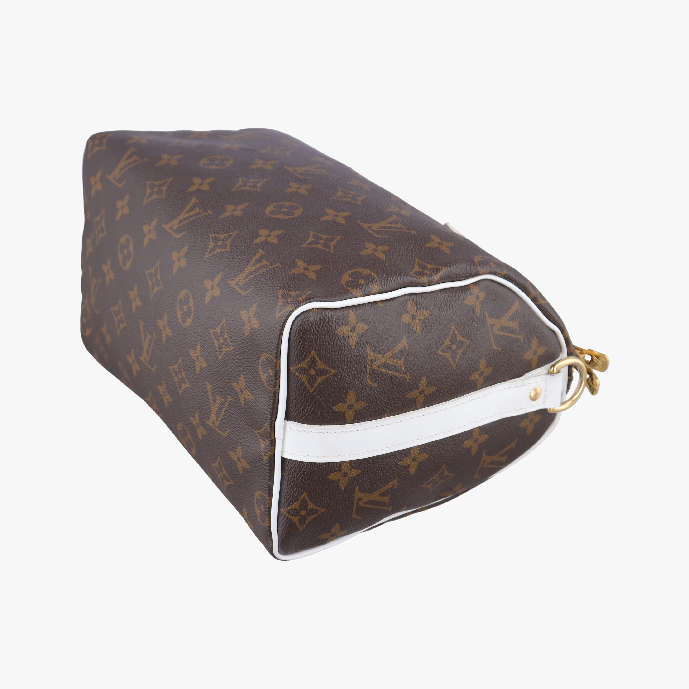 Pre-owned Louis Vuitton Speedy  Bandoulière 25 brown×white Monogram Canvas×calf leather M20754 shoulderbag | stylenewstar