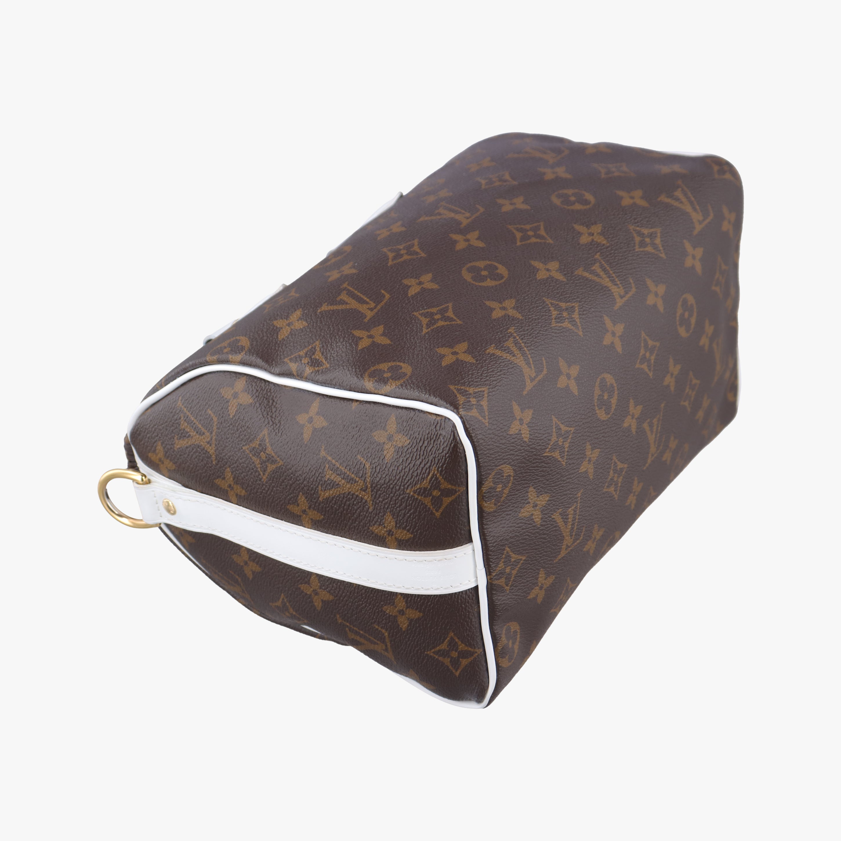 Pre-owned Louis Vuitton Speedy  Bandoulière 25 brown×white Monogram Canvas×calf leather M20754 shoulderbag | stylenewstar