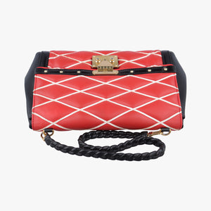 Pre-owned Louis Vuitton Pochette Flap Malletage Red × Black Leather  shoulderbag | stylenewstar
