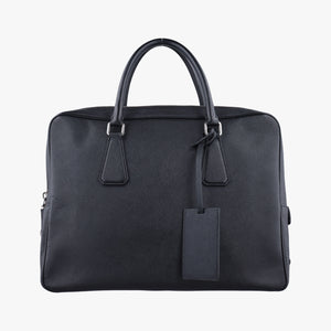 Pre-owned Prada Briefcase black SAFFIANO Leather VS305M handbag | stylenewstar