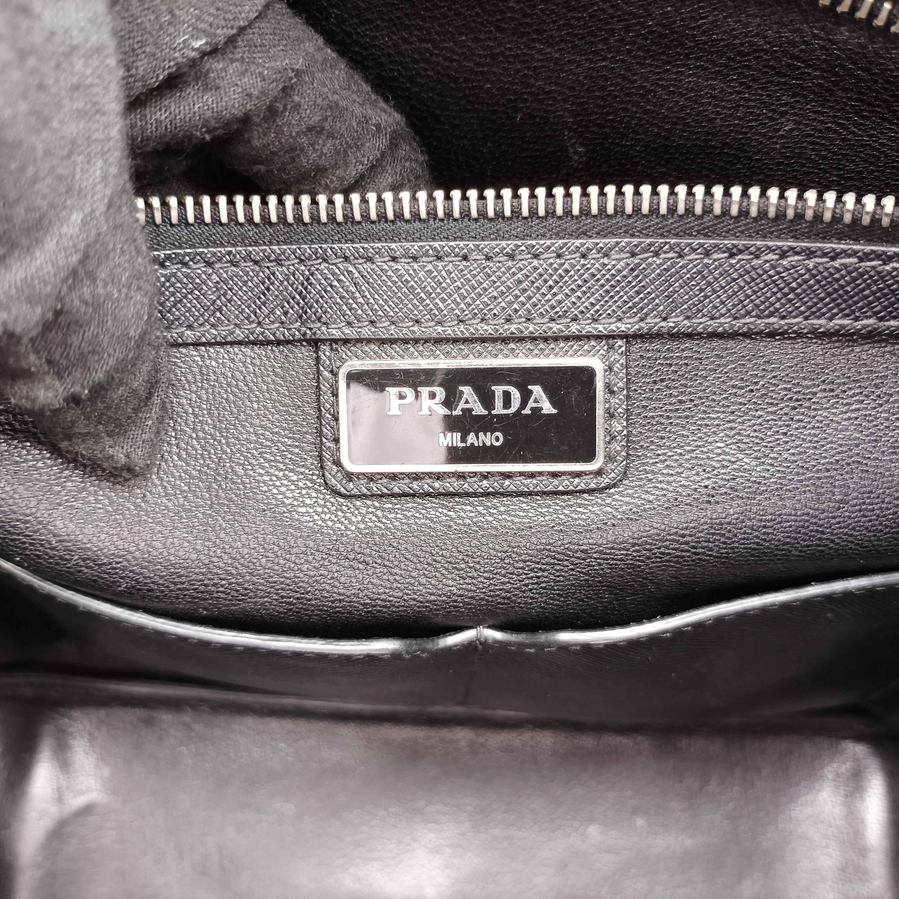 Pre-owned Prada Briefcase black SAFFIANO Leather VS305M handbag | stylenewstar