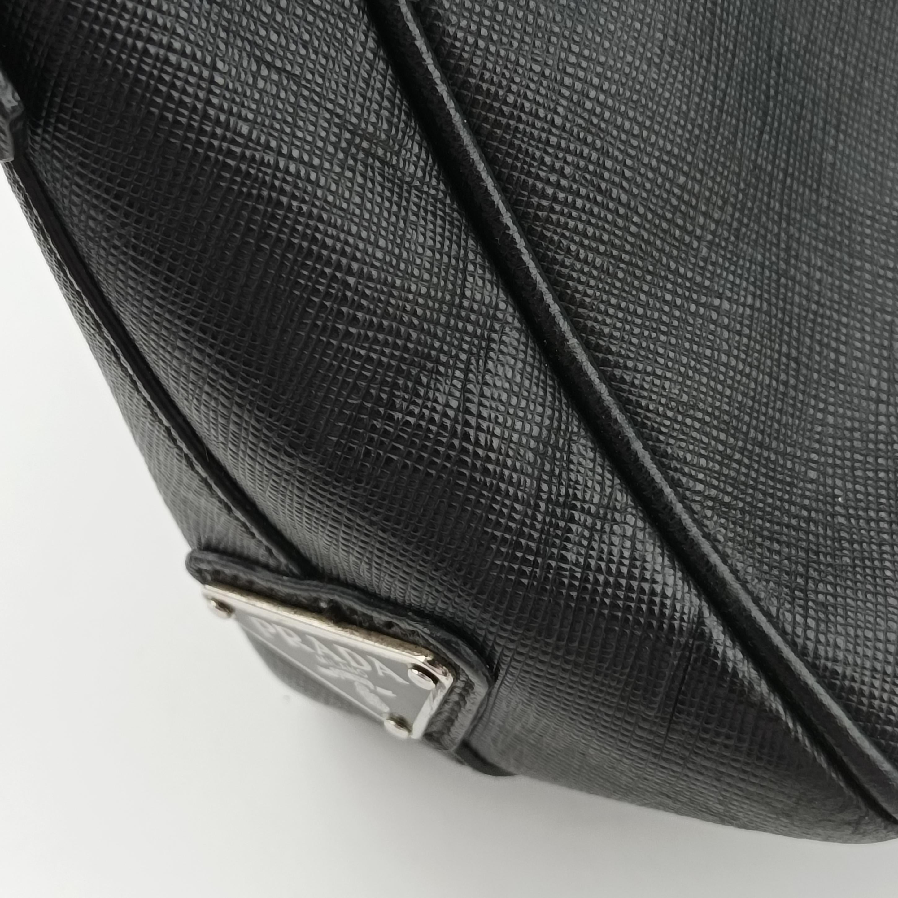 Pre-owned Prada Briefcase black SAFFIANO Leather VS305M handbag | stylenewstar