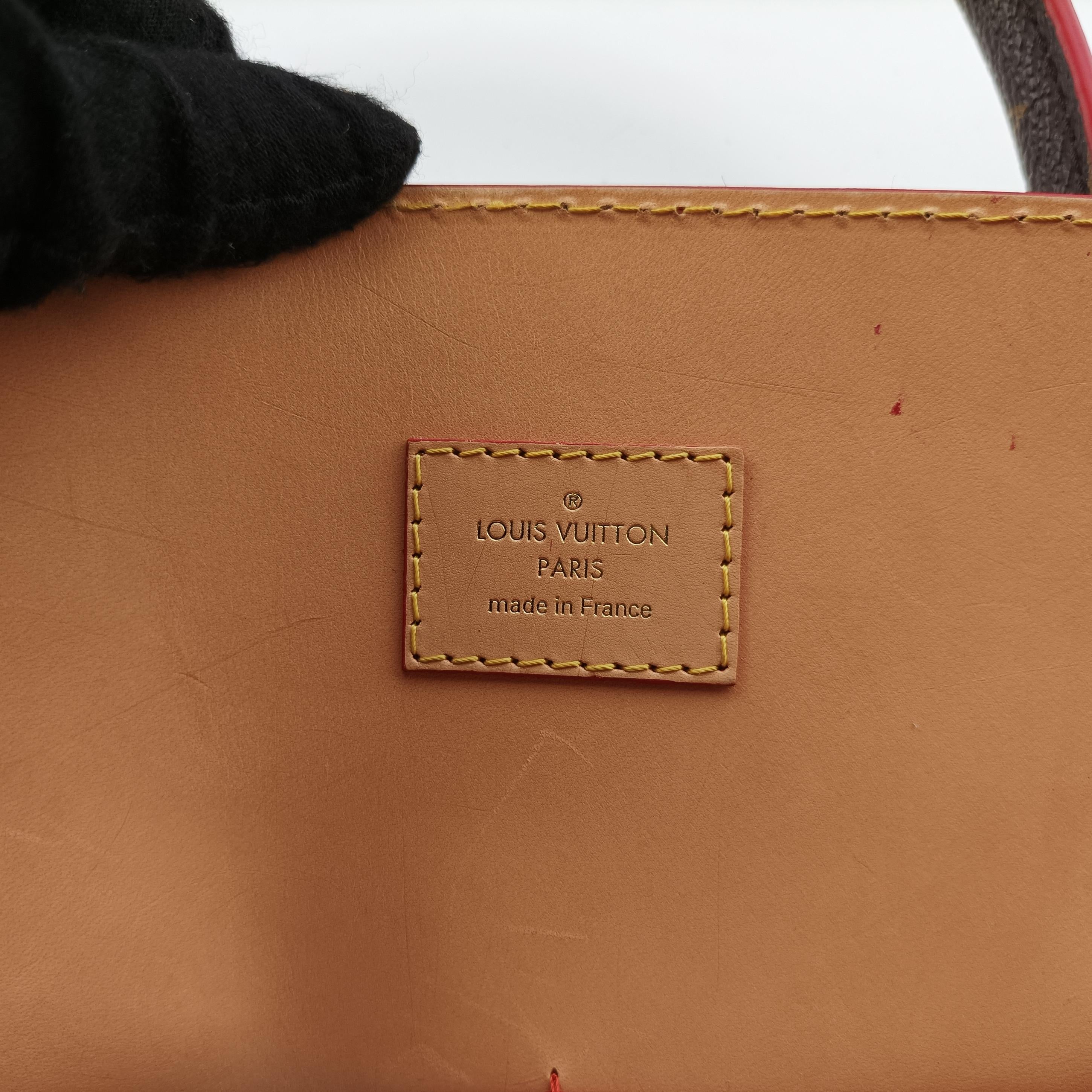 Pre-owned Louis Vuitton Monogram Studs Icono Brown×red×beige Monogram Canvas×calf leather×ponyhair M41234 handbag | stylenewstar