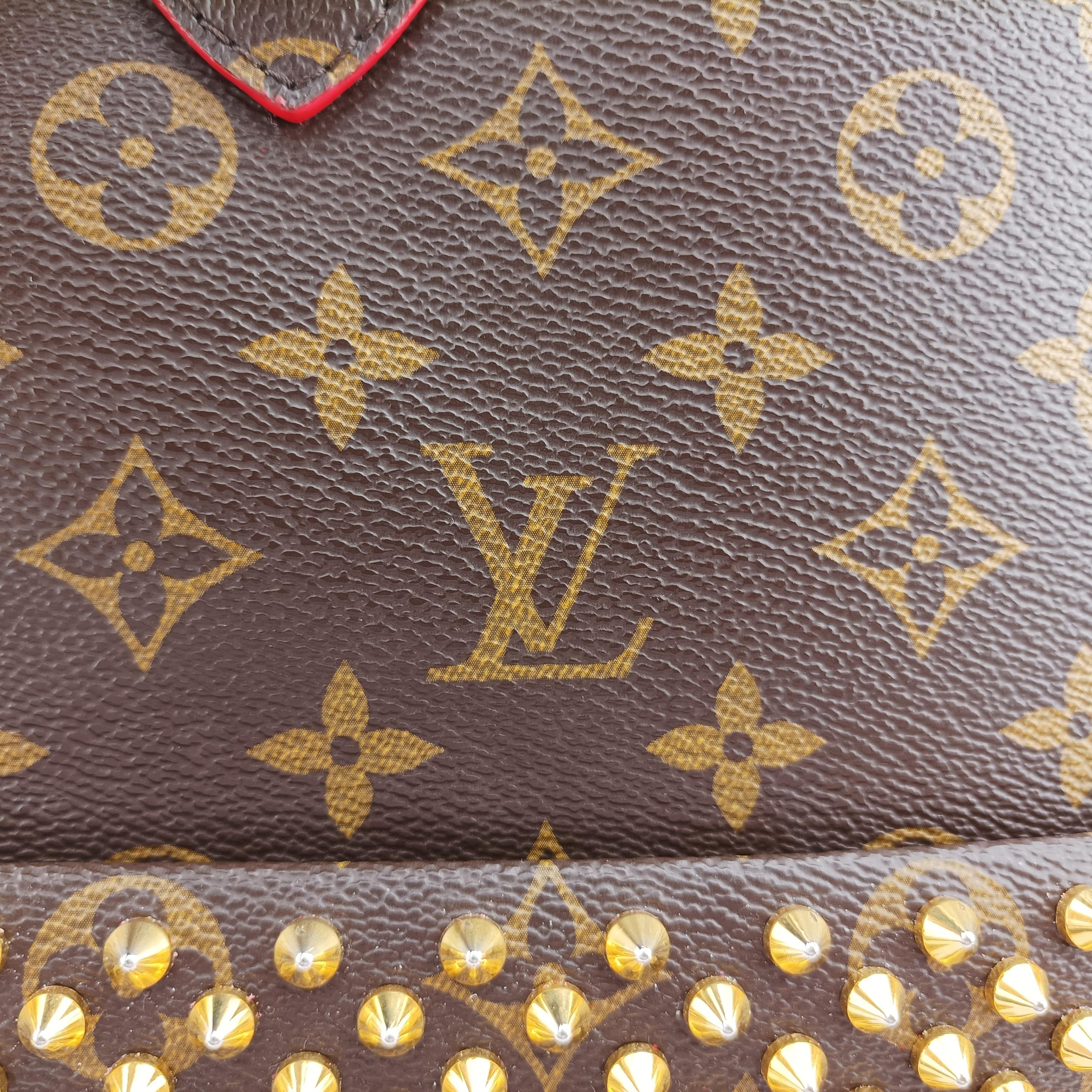 Pre-owned Louis Vuitton Monogram Studs Icono Brown×red×beige Monogram Canvas×calf leather×ponyhair M41234 handbag | stylenewstar