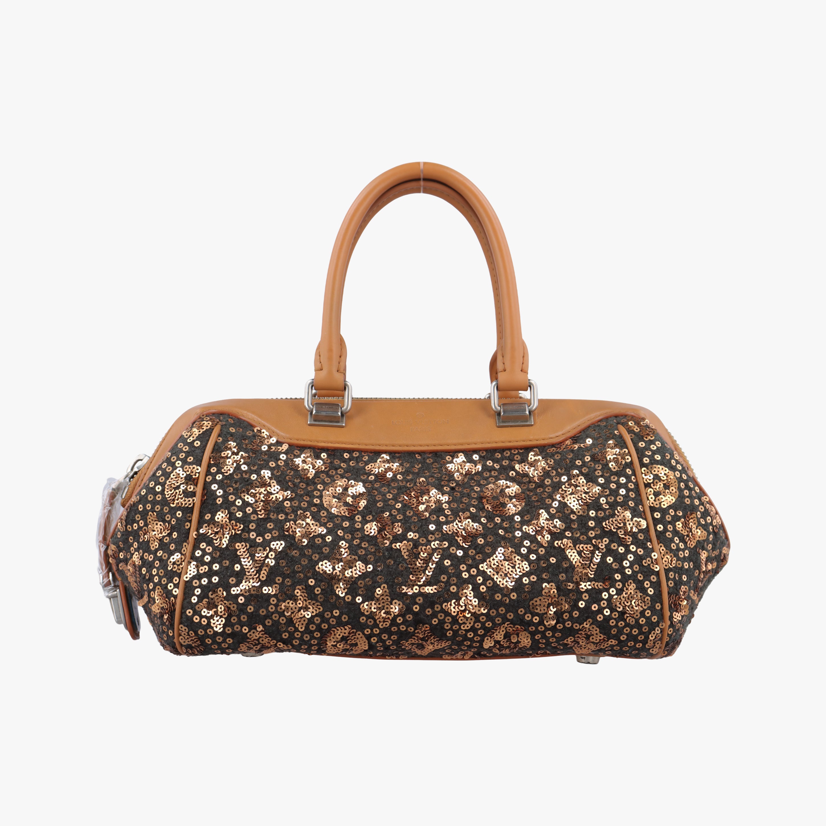 Pre-owned Louis Vuitton Monogram Sunshine Express Baby Brown×Black Sequins × leather M40794 handbag | stylenewstar