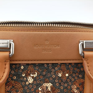 Pre-owned Louis Vuitton Monogram Sunshine Express Baby Brown×Black Sequins × leather M40794 handbag | stylenewstar