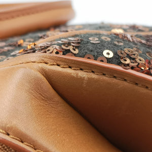 Pre-owned Louis Vuitton Monogram Sunshine Express Baby Brown×Black Sequins × leather M40794 handbag | stylenewstar