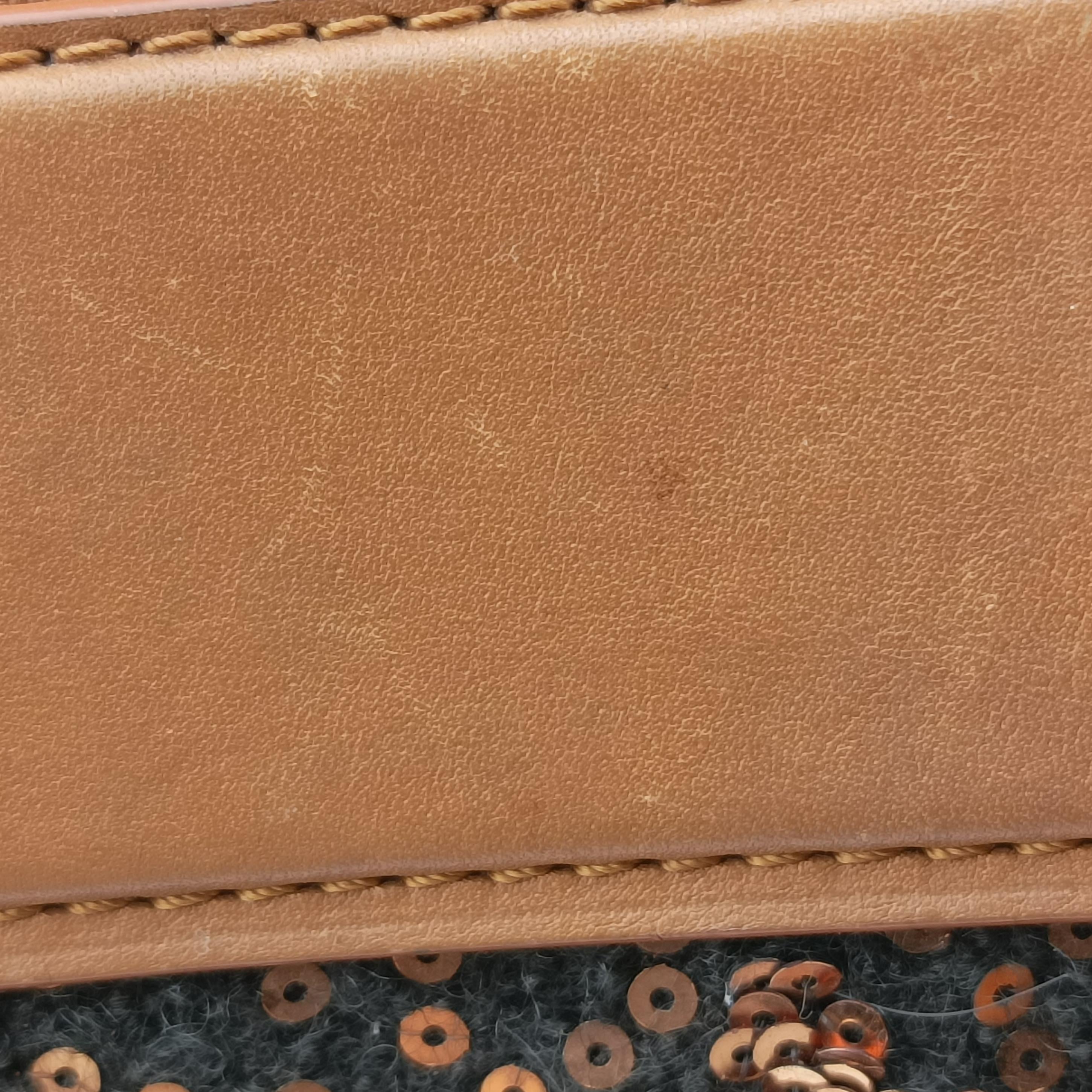 Pre-owned Louis Vuitton Monogram Sunshine Express Baby Brown×Black Sequins × leather M40794 handbag | stylenewstar