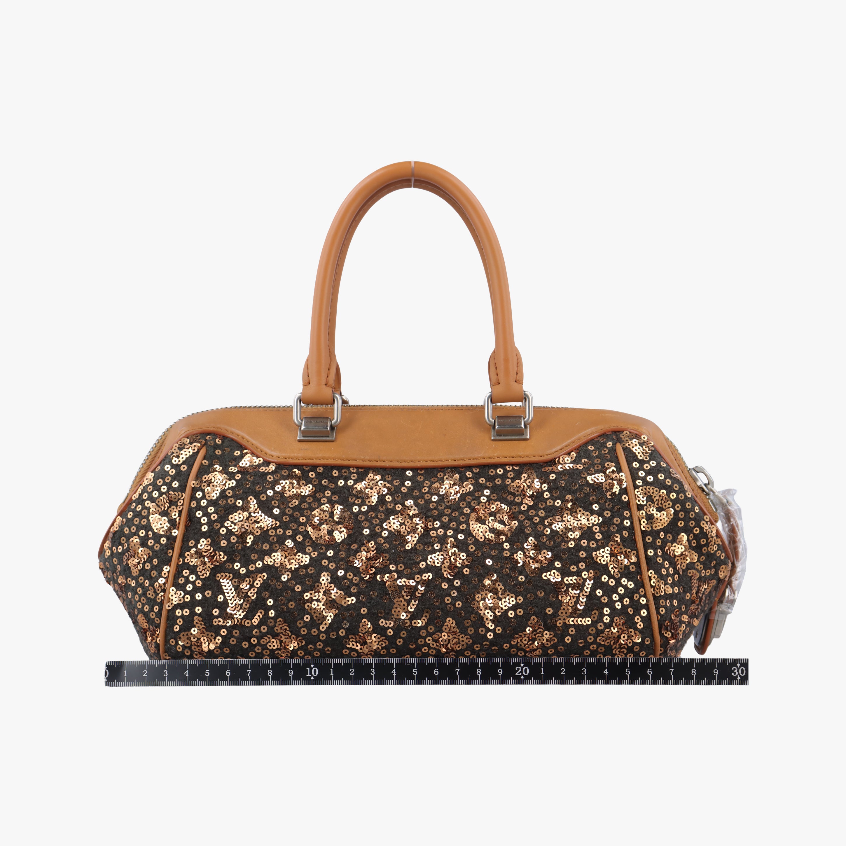 Pre-owned Louis Vuitton Monogram Sunshine Express Baby Brown×Black Sequins × leather M40794 handbag | stylenewstar