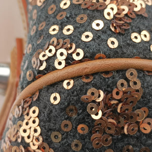 Pre-owned Louis Vuitton Monogram Sunshine Express Baby Brown×Black Sequins × leather M40794 handbag | stylenewstar