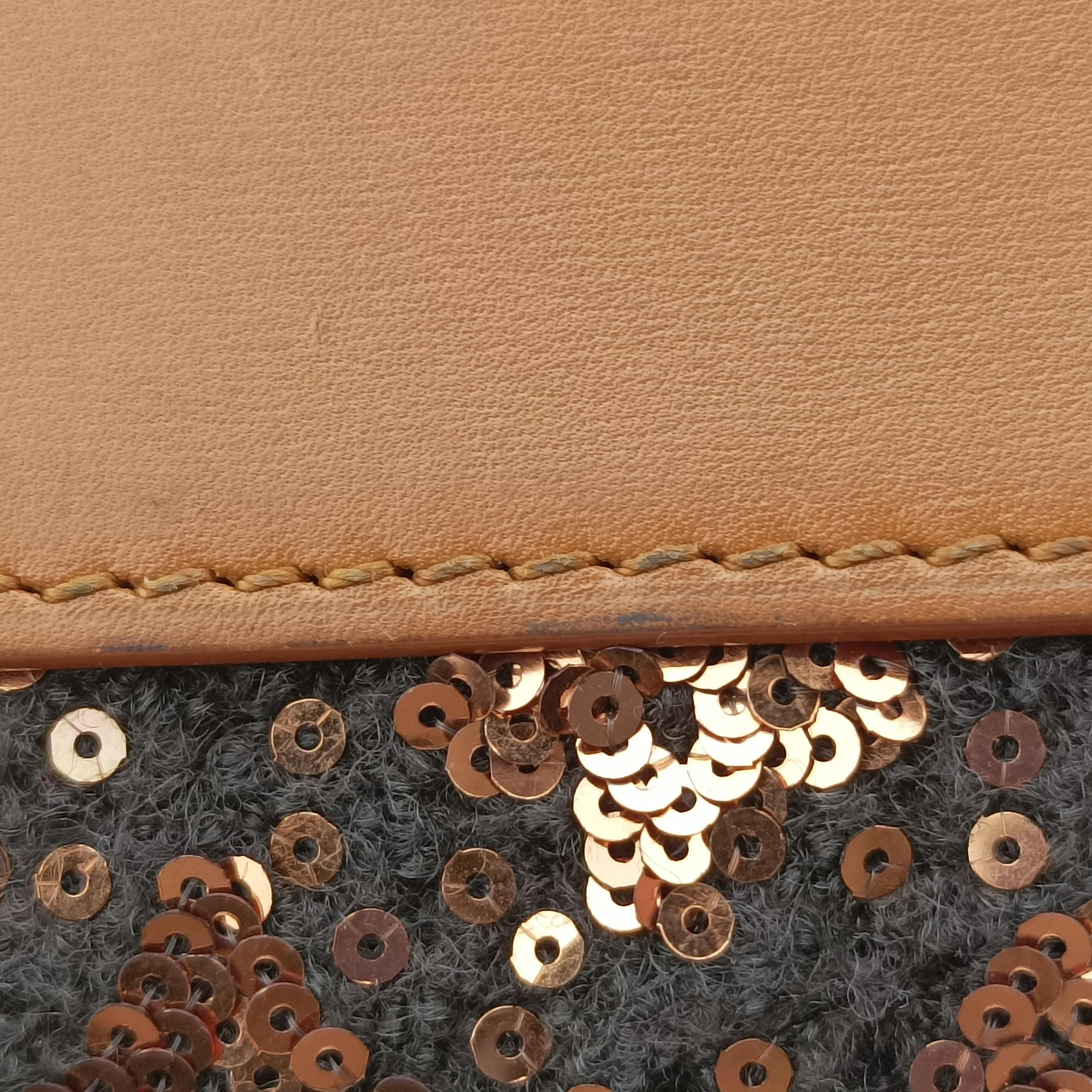 Pre-owned Louis Vuitton Monogram Sunshine Express Baby Brown×Black Sequins × leather M40794 handbag | stylenewstar