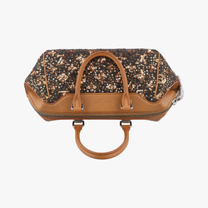 Pre-owned Louis Vuitton Monogram Sunshine Express Baby Brown×Black Sequins × leather M40794 handbag | stylenewstar
