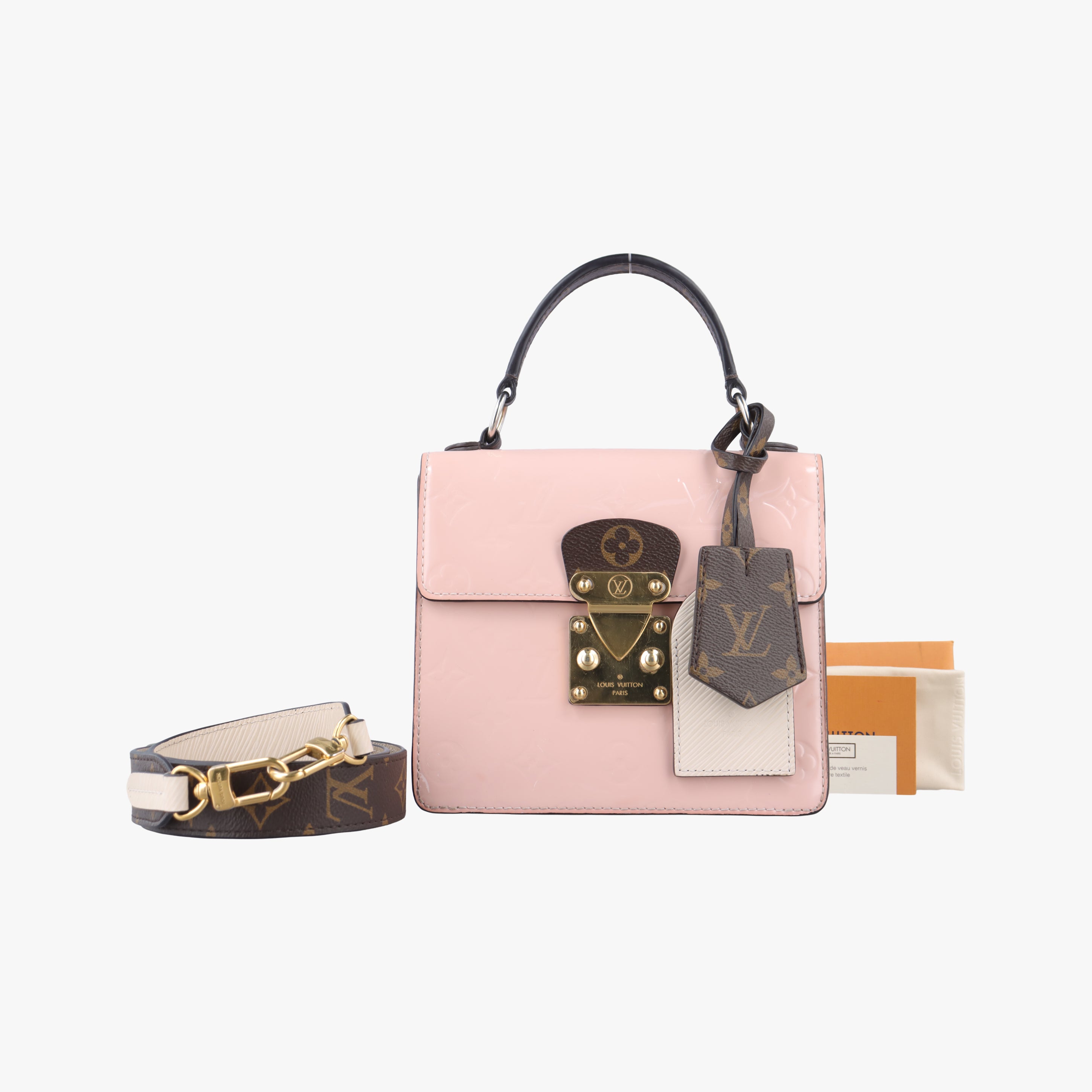 Vintage Louis Vuitton SPRING STREET　PM ROSE BALLERINE Vernis×Monogram Canvas M90468 shoulderbag | stylenewstar