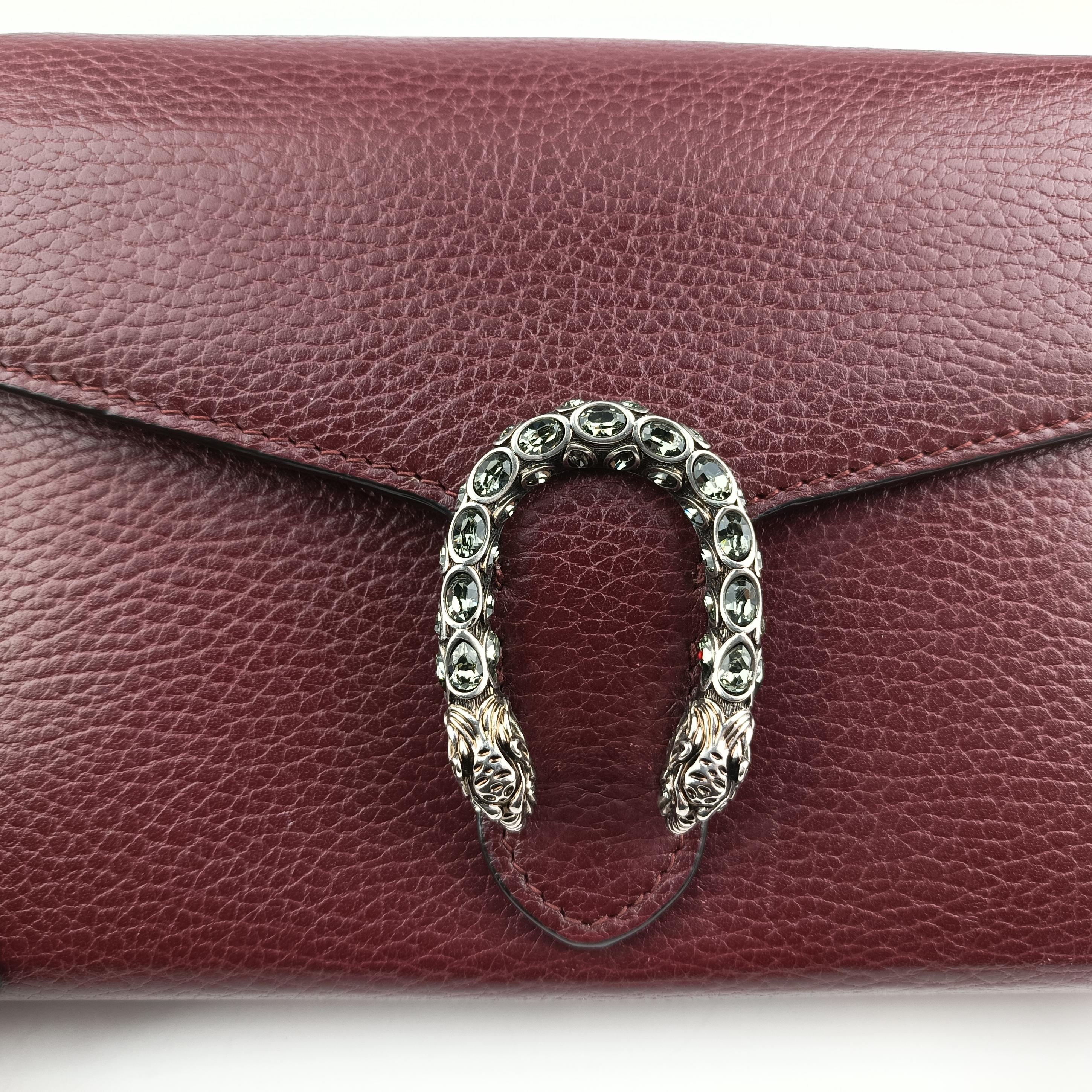 Pre-owned Gucci Dionysus Burgundy Leather 401231 shoulderbag | stylenewstar