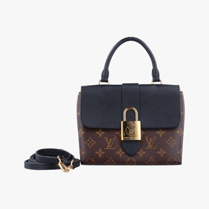 Pre-owned Louis Vuitton Rocky BB Monogram/Brown x Black Monogram canvas x calf leather M44141 shoulderbag | stylenewstar