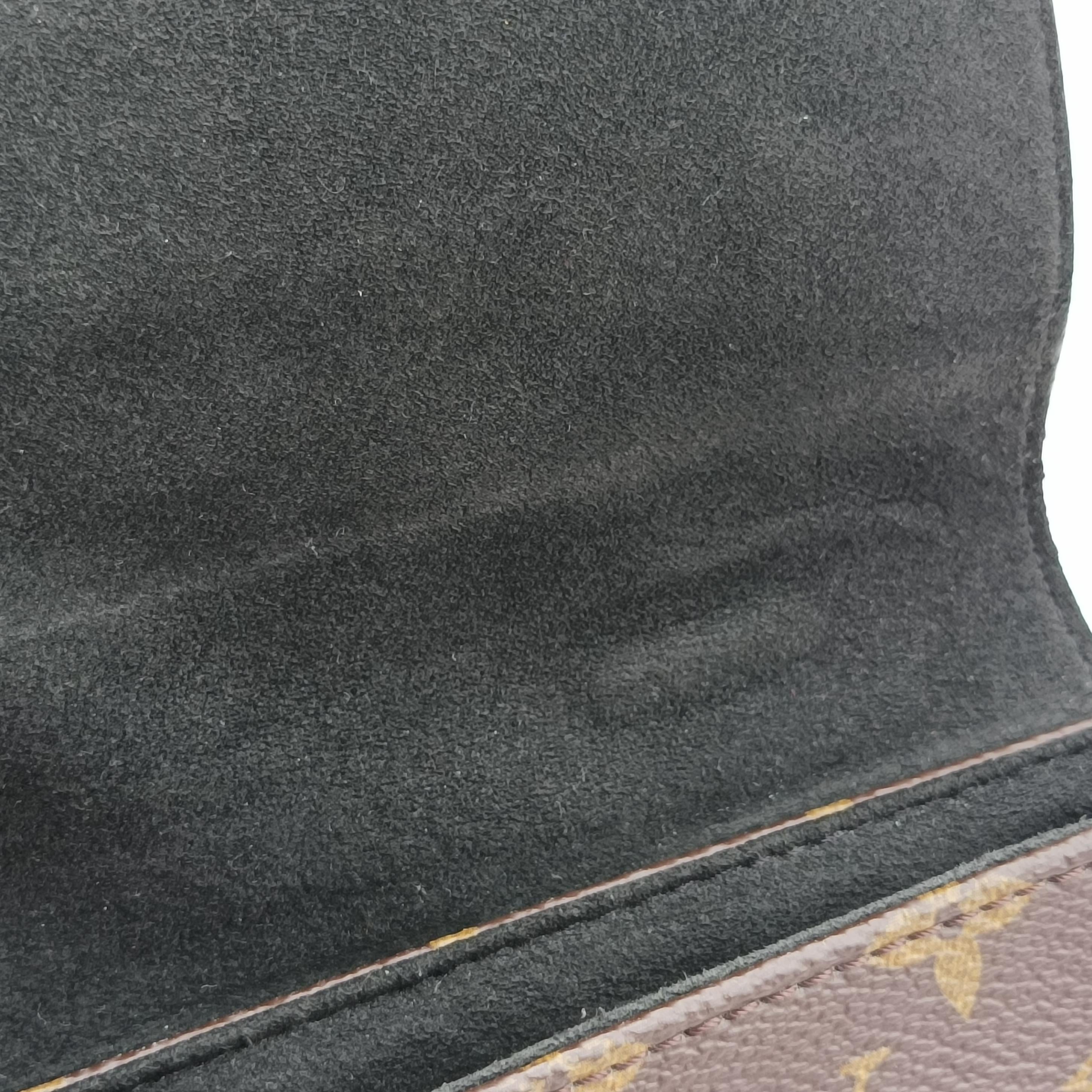 Pre-owned Louis Vuitton Rocky BB Monogram/Brown x Black Monogram canvas x calf leather M44141 shoulderbag | stylenewstar