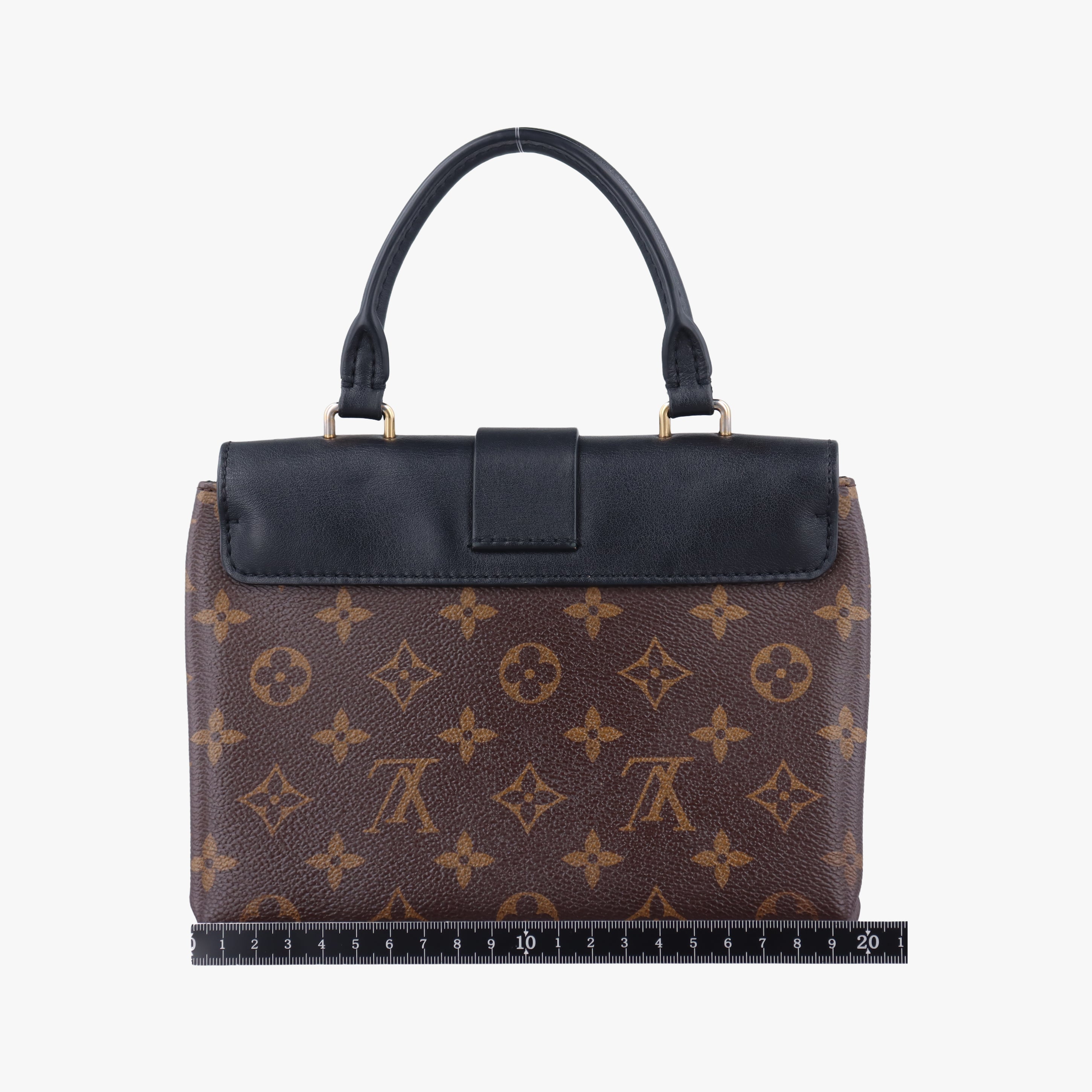 Pre-owned Louis Vuitton Rocky BB Monogram/Brown x Black Monogram canvas x calf leather M44141 shoulderbag | stylenewstar