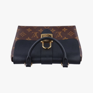 Pre-owned Louis Vuitton Rocky BB Monogram/Brown x Black Monogram canvas x calf leather M44141 shoulderbag | stylenewstar