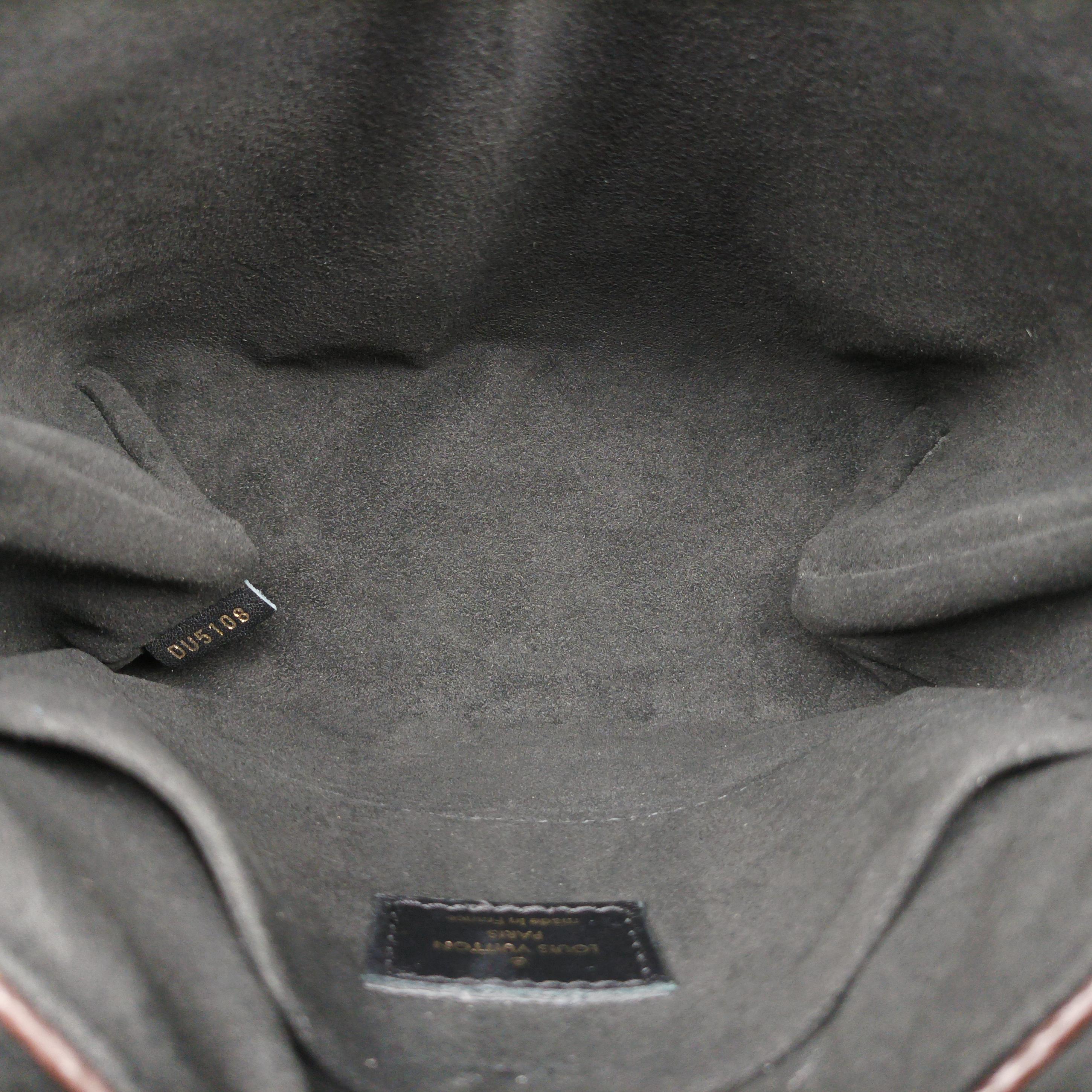 Pre-owned Louis Vuitton Rocky BB Monogram/Brown x Black Monogram canvas x calf leather M44141 shoulderbag | stylenewstar