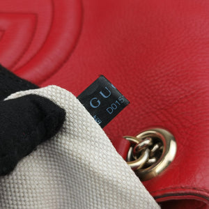 Pre-owned Gucci Soho Red Leather 308982 shoulderbag | stylenewstar